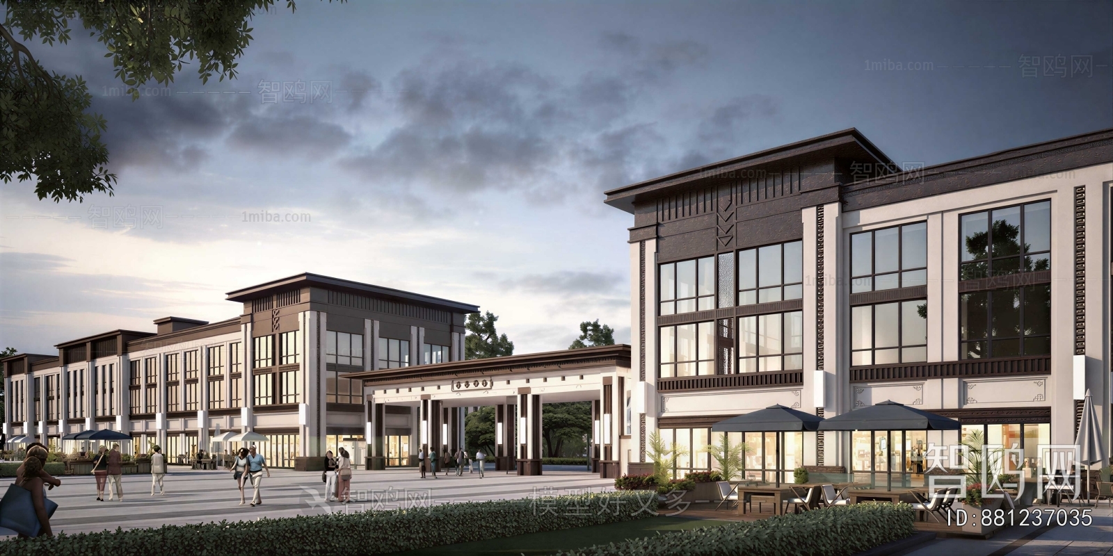 New Chinese Style Appearance Of Commercial Building