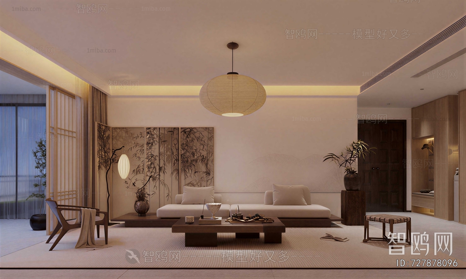 New Chinese Style A Living Room