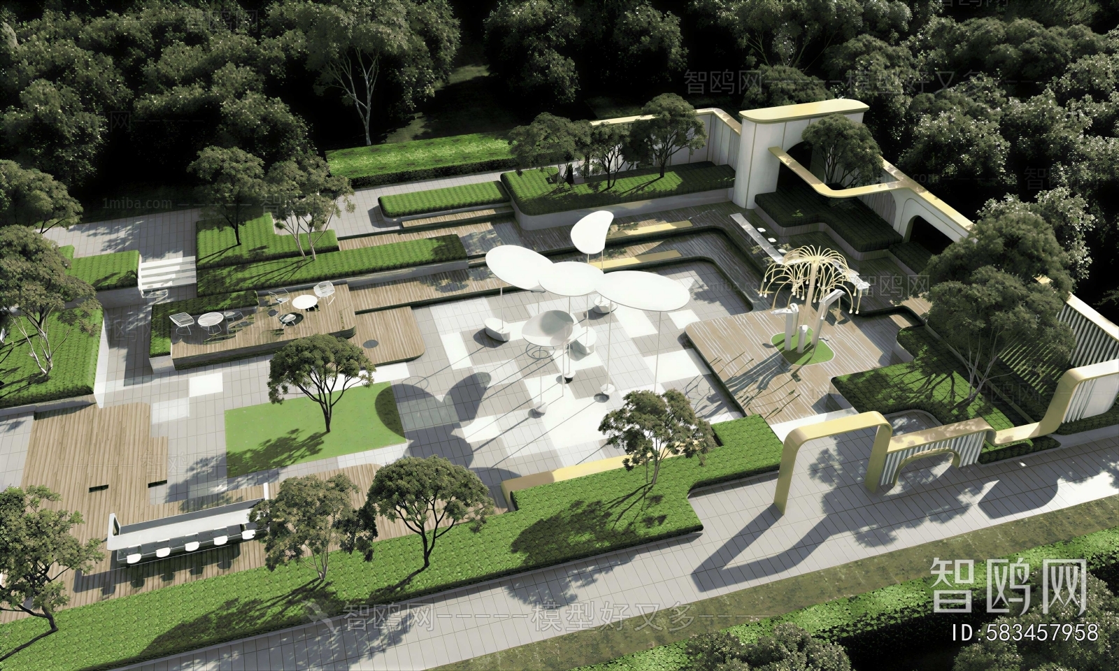 Modern Architectural Bird's-eye View Planning