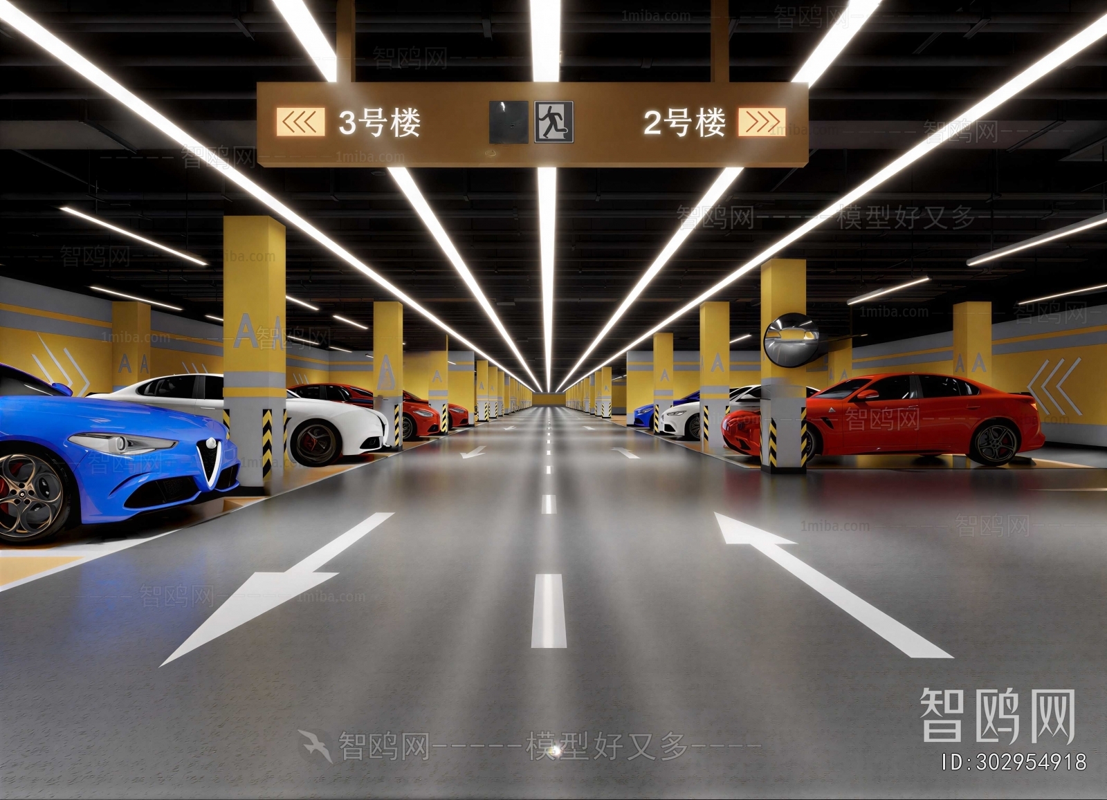 Modern Underground Parking Lot