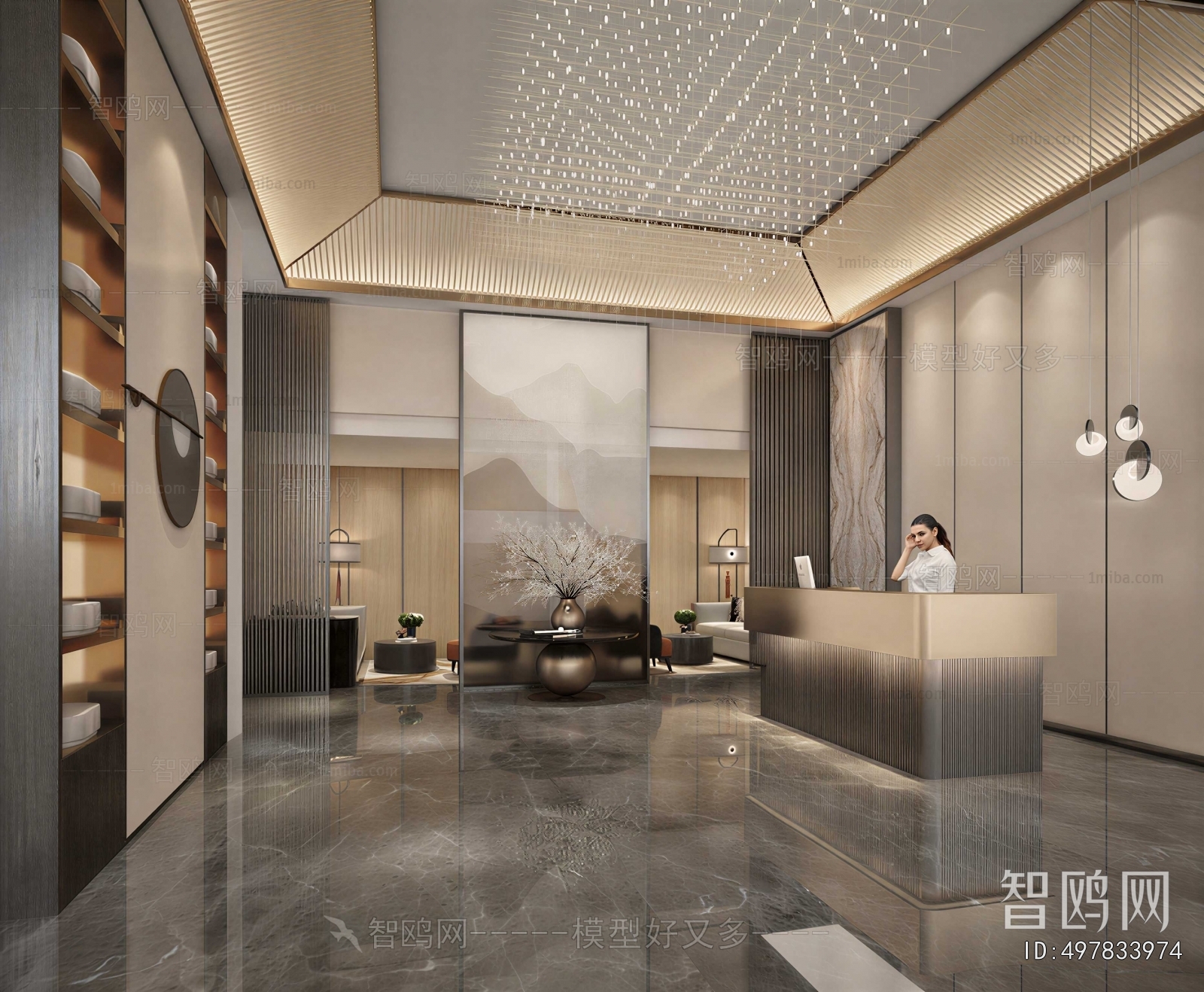 Modern New Chinese Style Beauty Salon