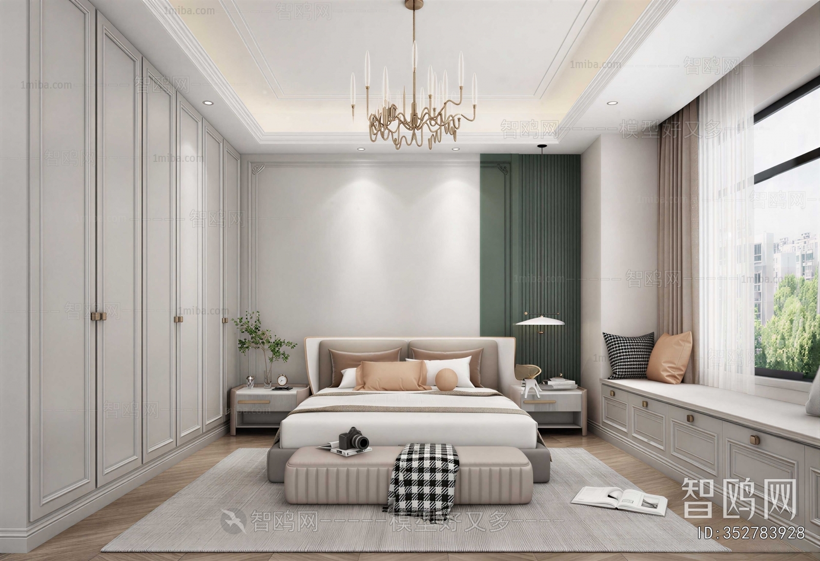 Simple European Style Bedroom