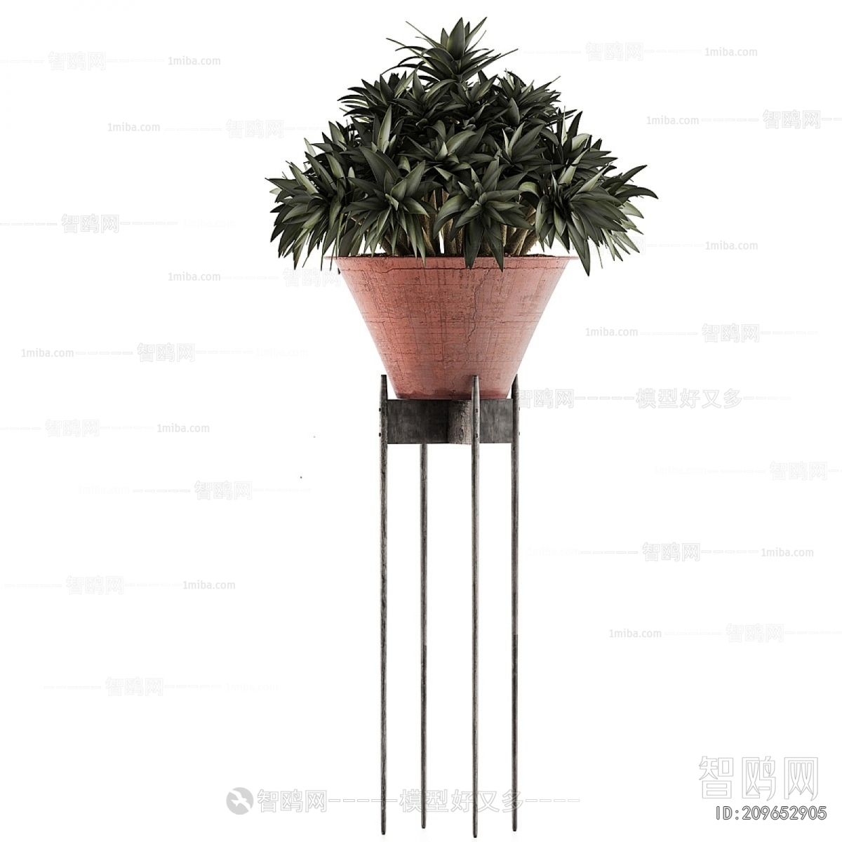 Modern Potted Green Plant