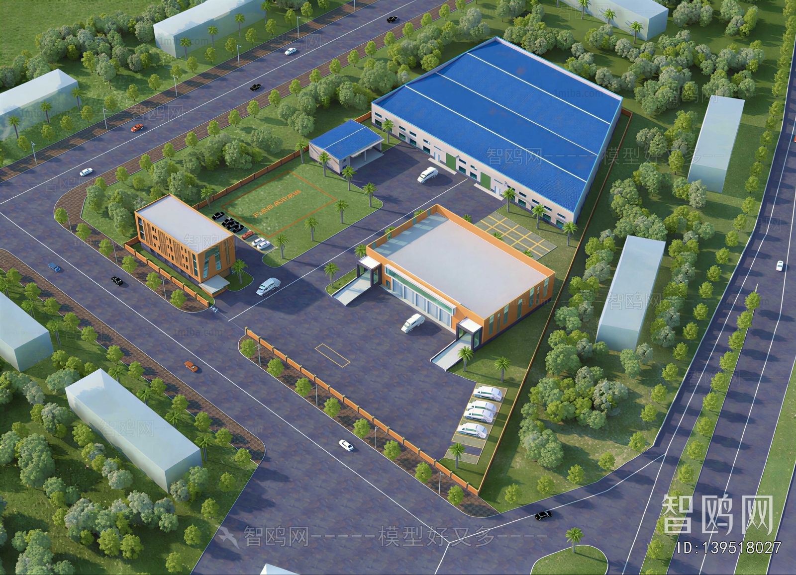 Modern Architectural Bird's-eye View Planning