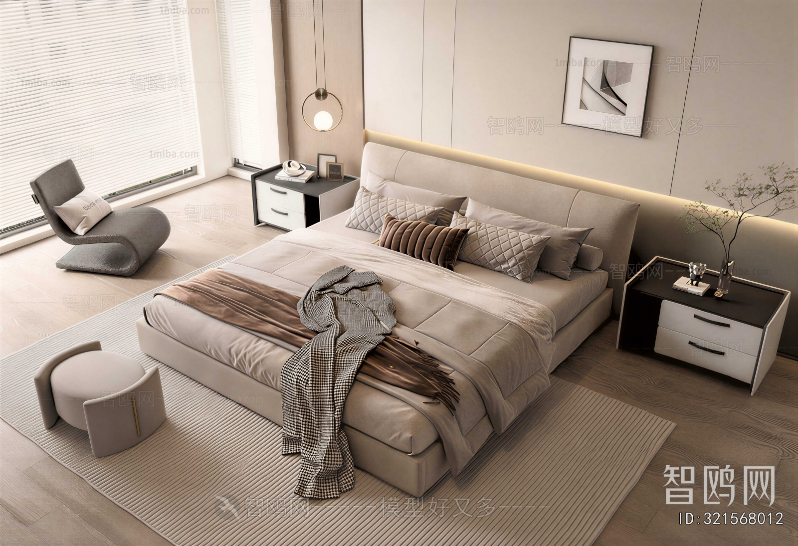 New Chinese Style Double Bed