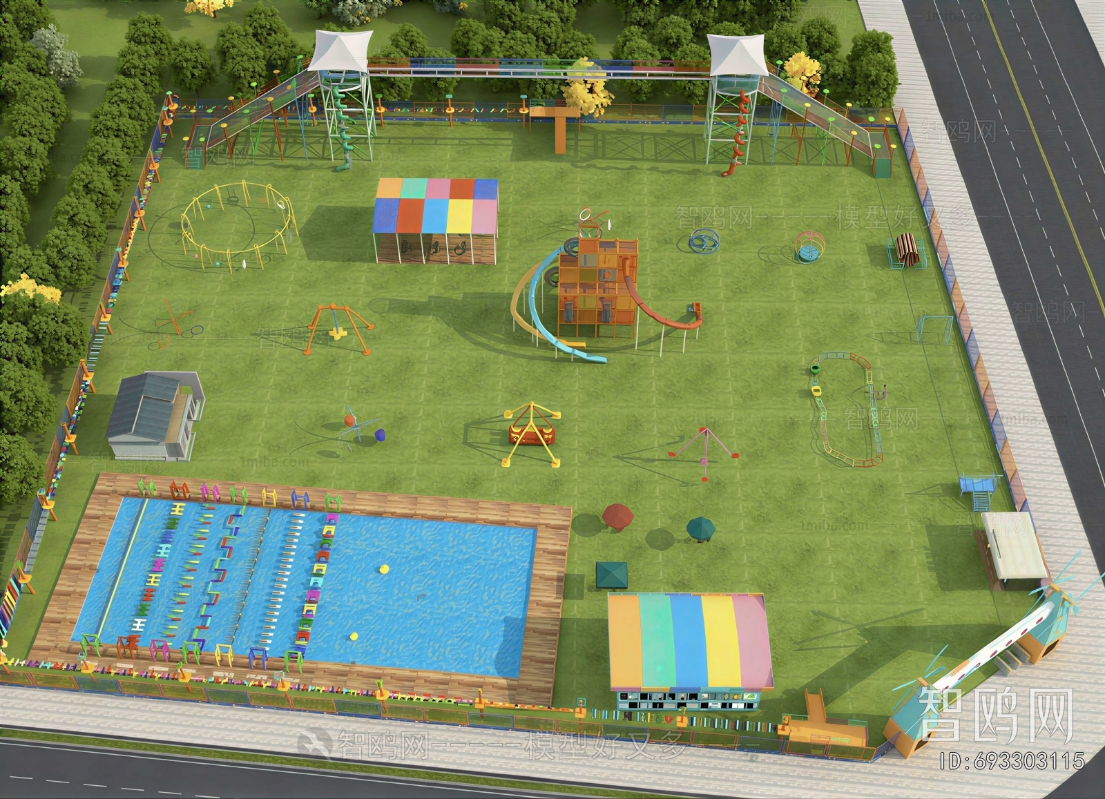 Modern Architectural Bird's-eye View Planning