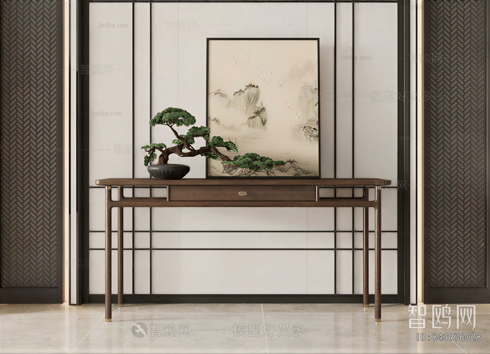 New Chinese Style Entrance Cabinet