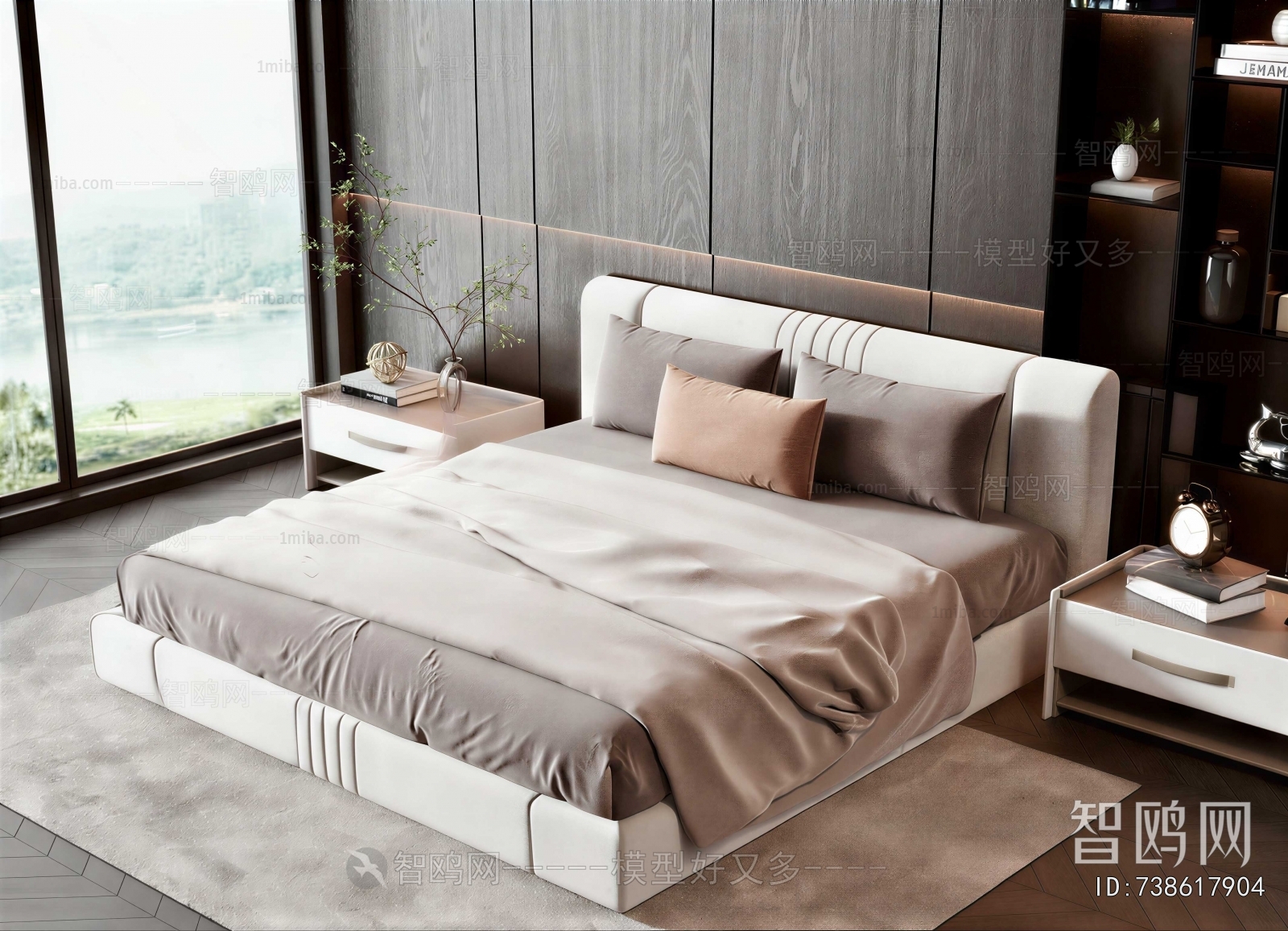 New Chinese Style Double Bed