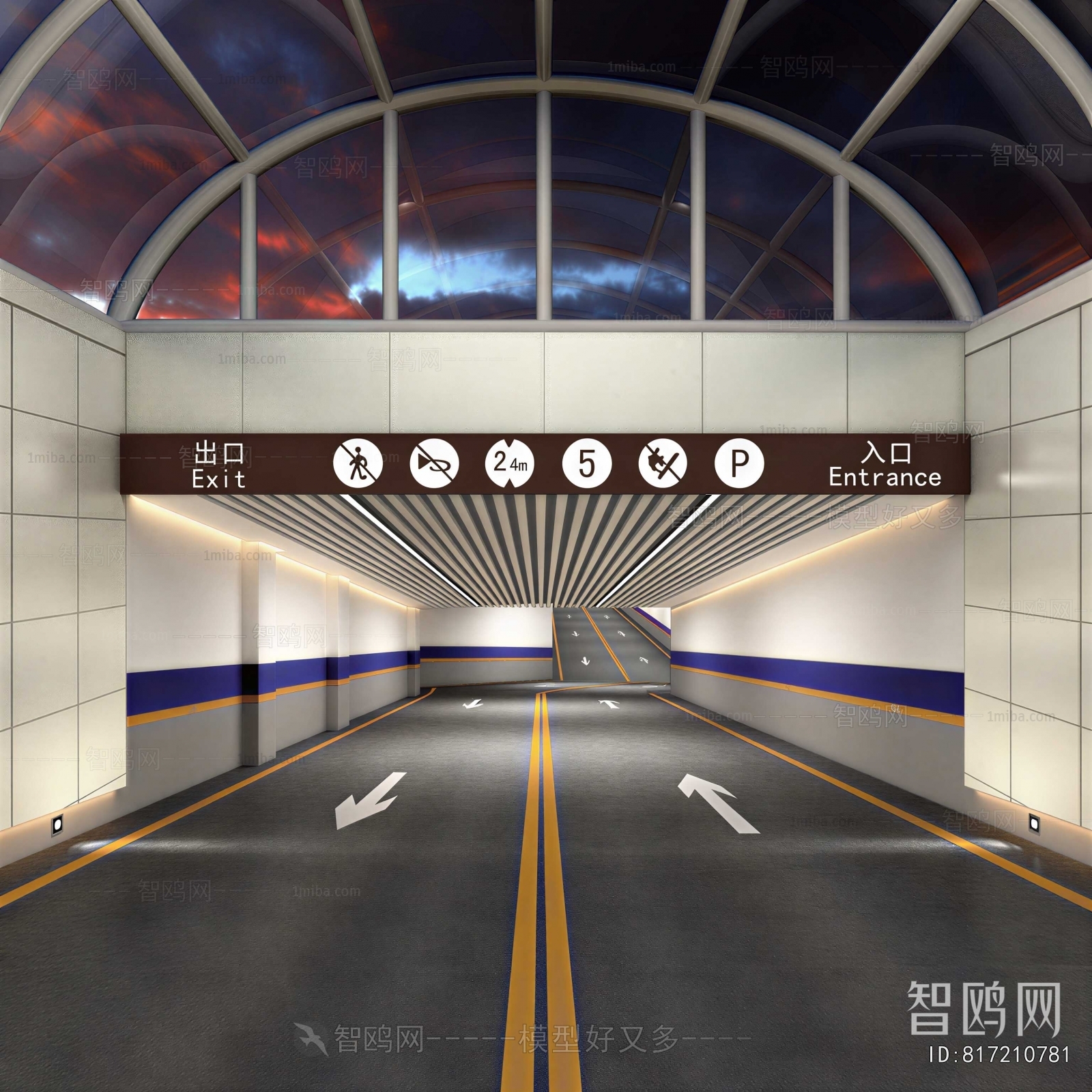 Industrial Style Underground Parking Lot