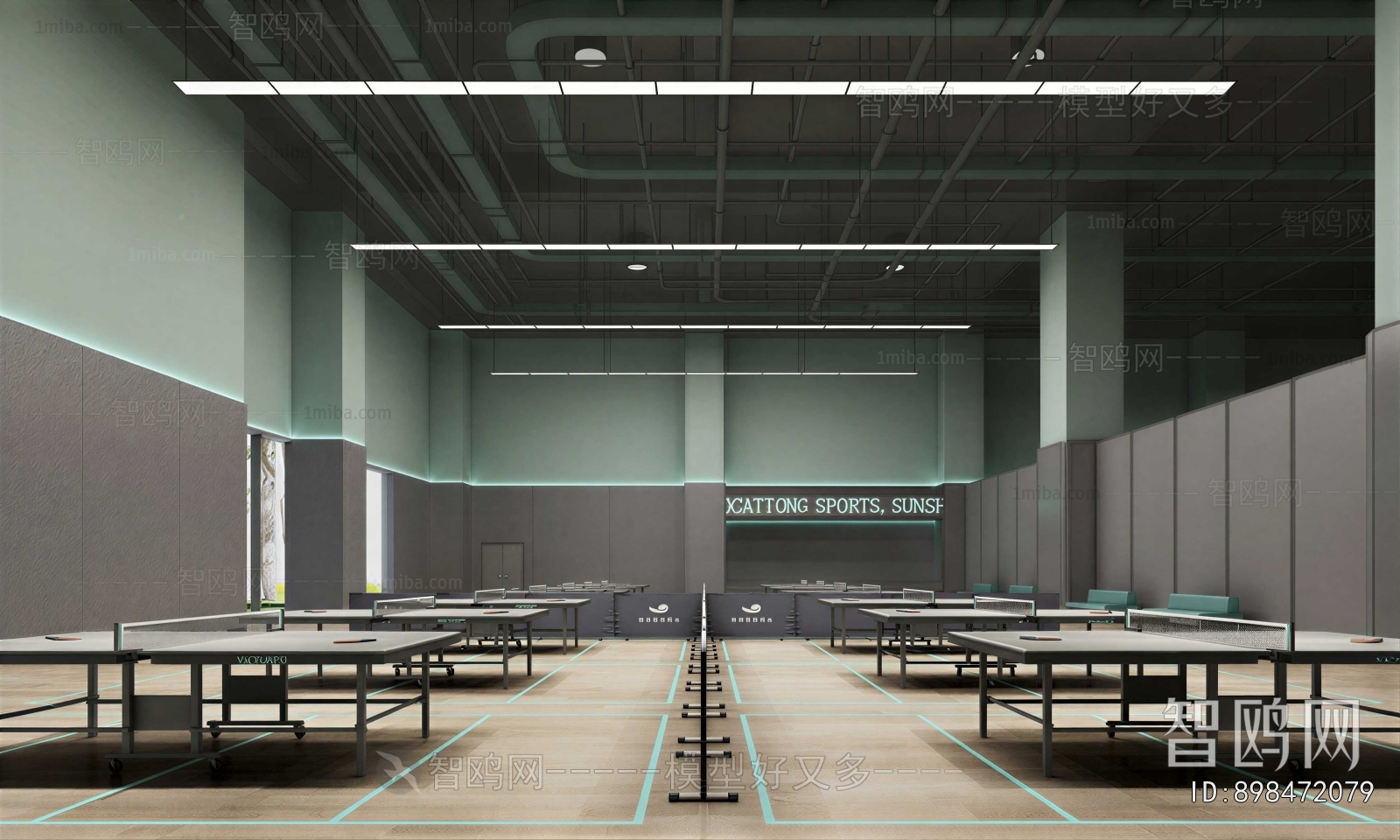 Modern Industrial Style Table Tennis Arena