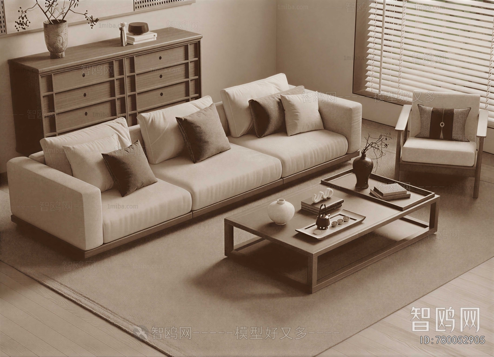 New Chinese Style Sofa Combination