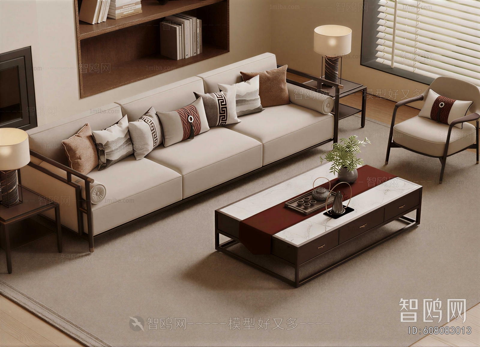 New Chinese Style Sofa Combination