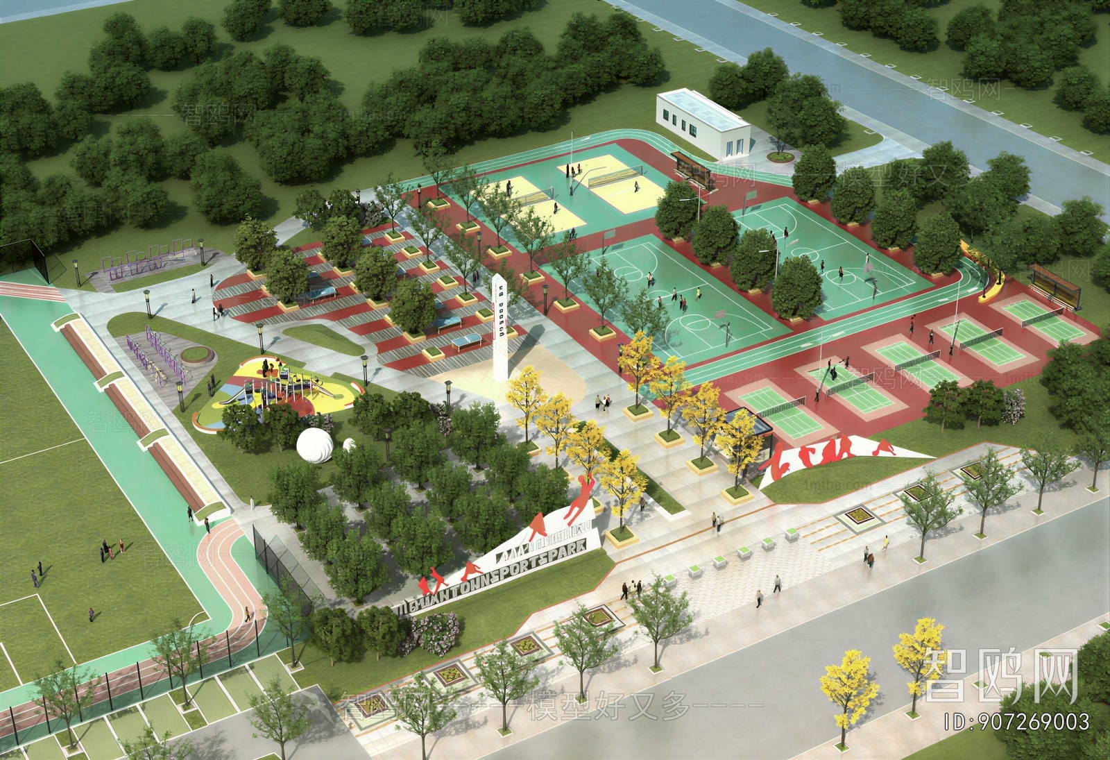 Modern Architectural Bird's-eye View Planning