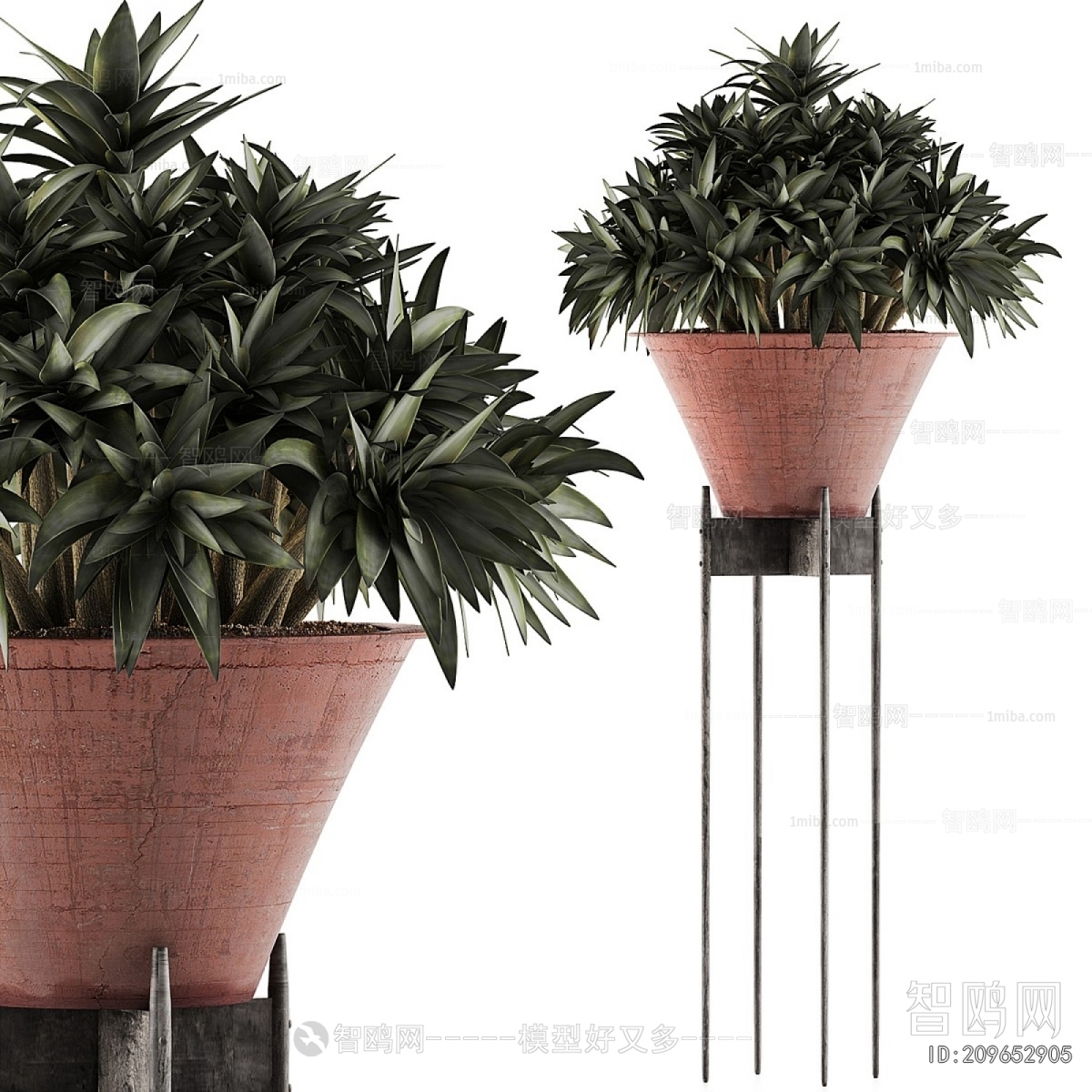 Modern Potted Green Plant