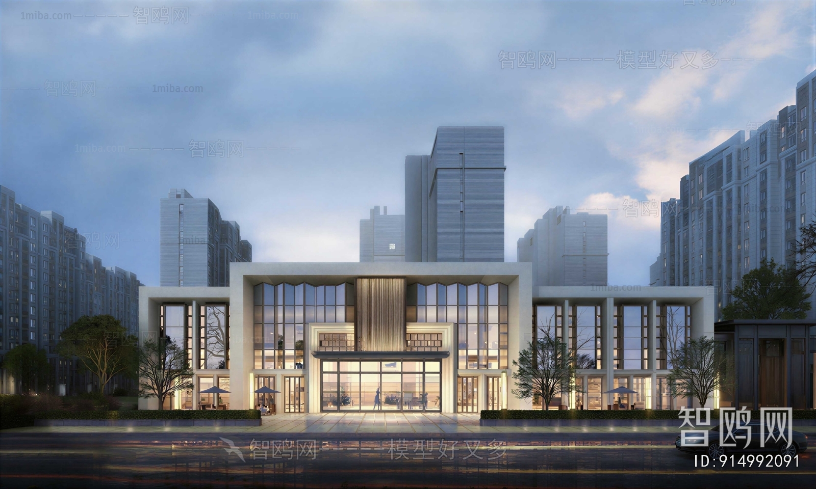 New Chinese Style Appearance Of Commercial Building