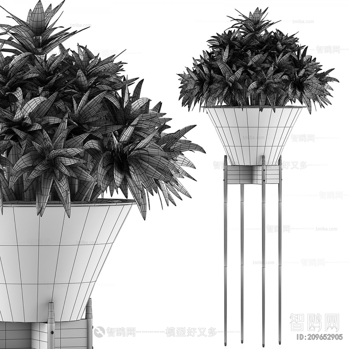 Modern Potted Green Plant