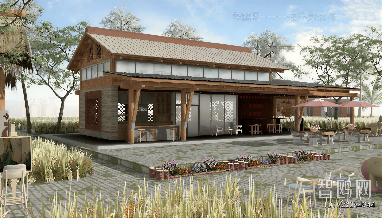 New Chinese Style Appearance Of Commercial Building