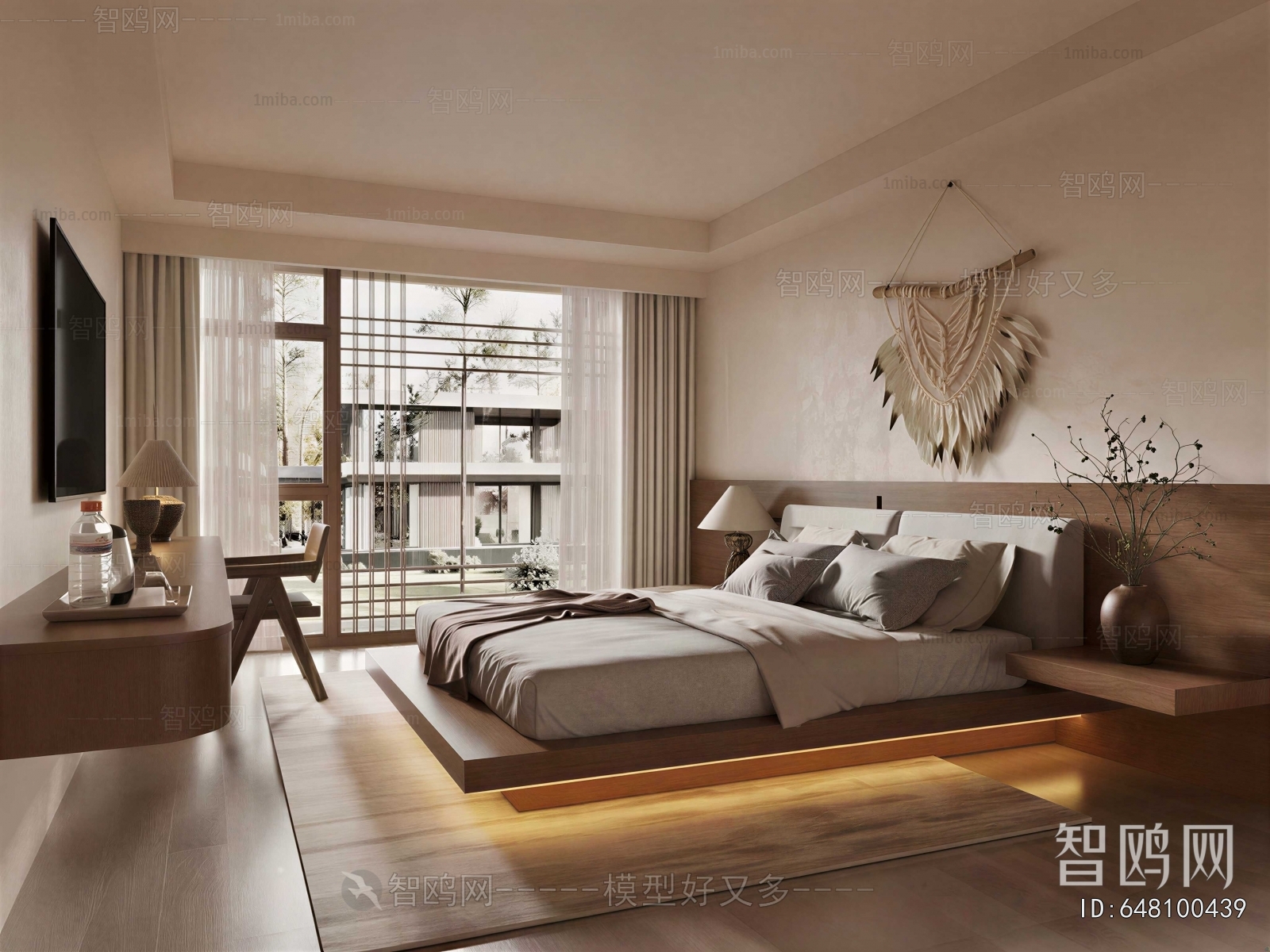 Modern Wabi-sabi Style Guest Room