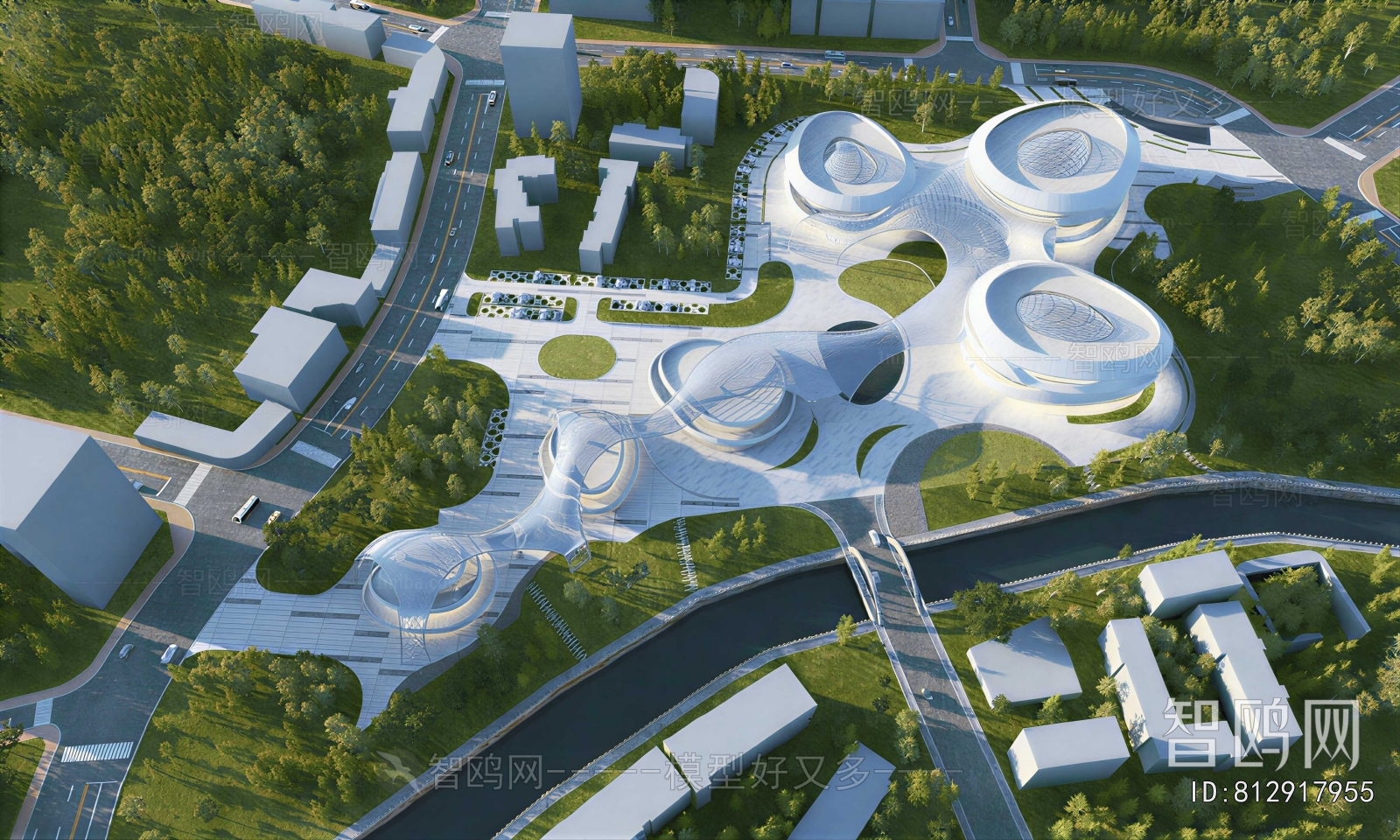 Modern Architectural Bird's-eye View Planning