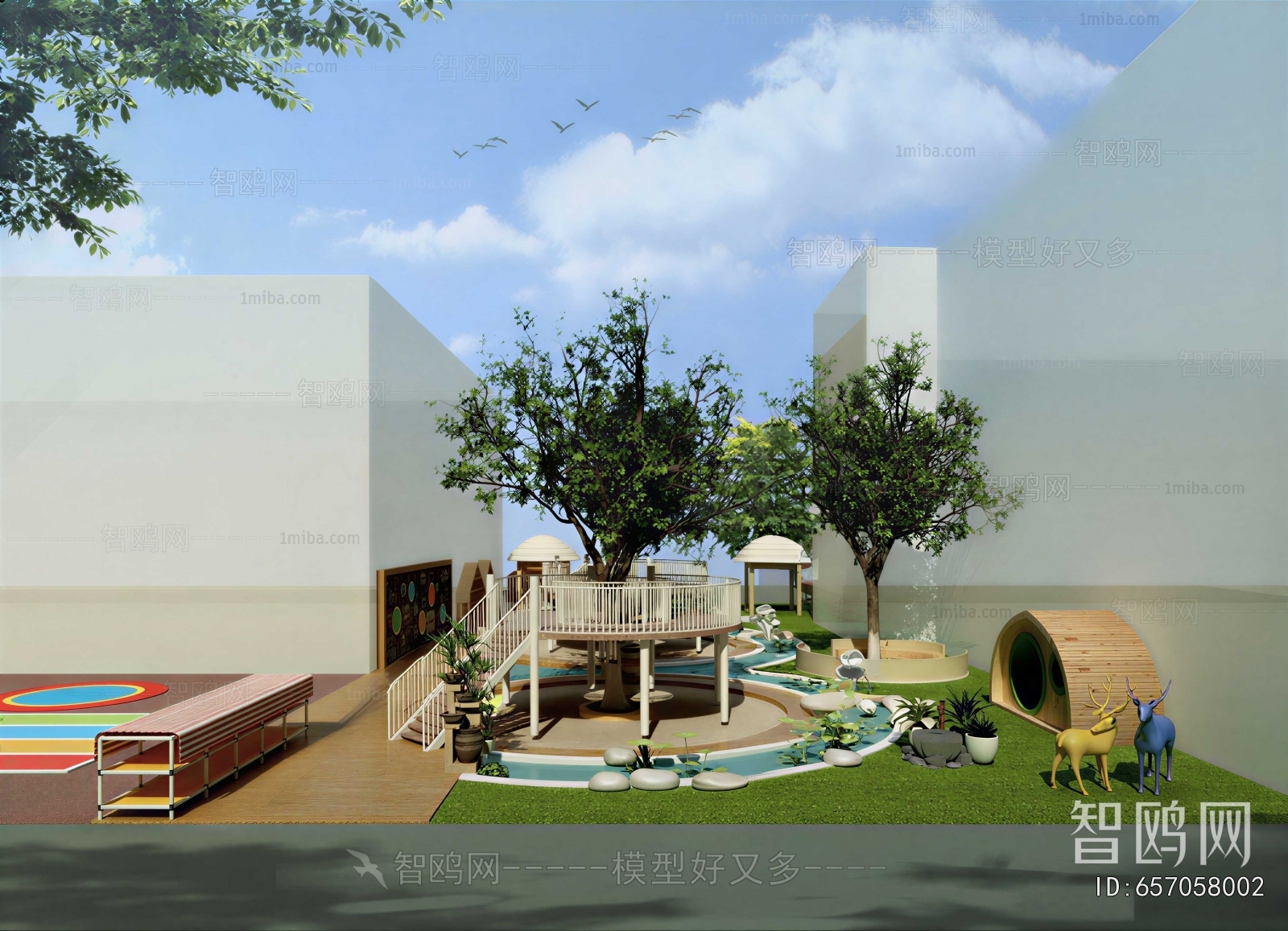 Modern Outdoor Space In Kindergarten