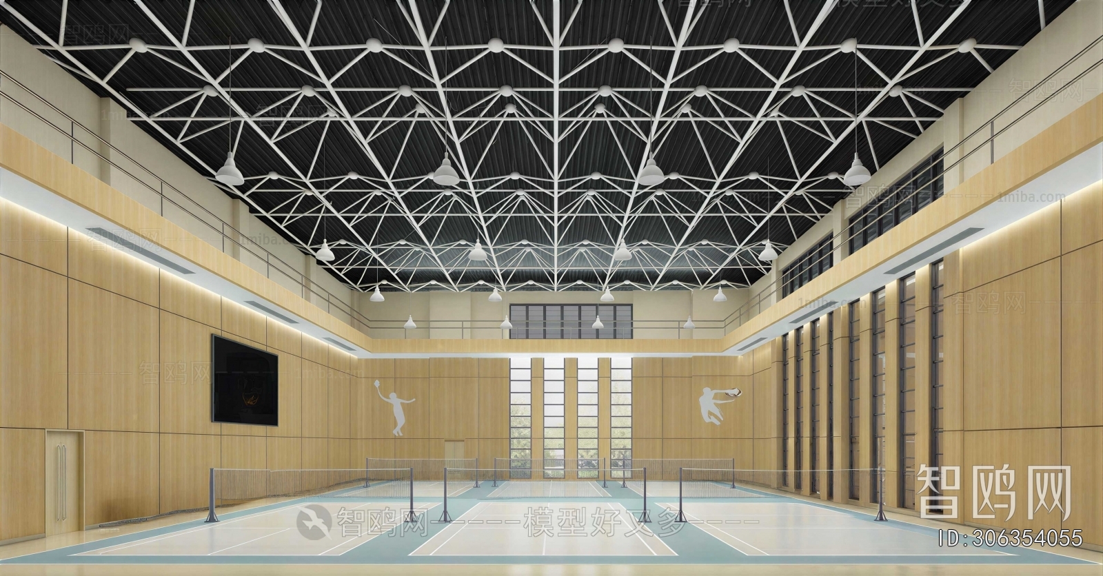 Modern Indoor Badminton Court