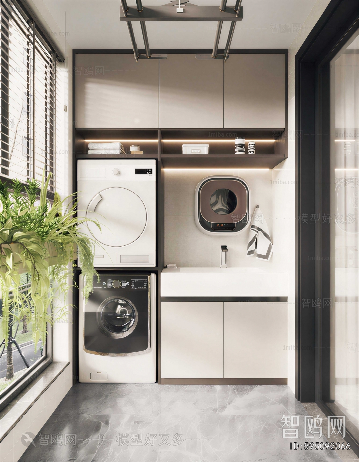Modern Balcony Laundry Room