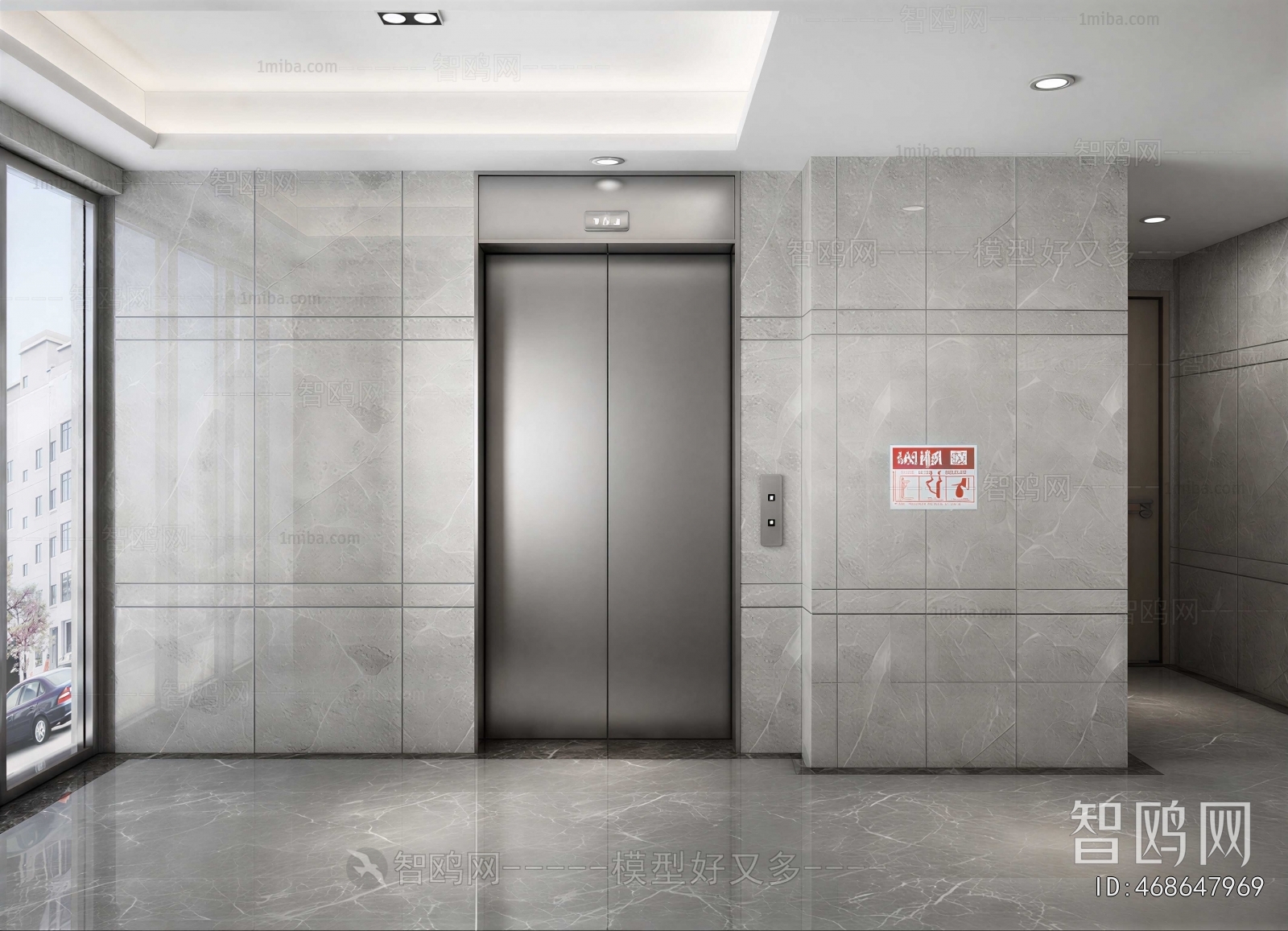 Modern Office Elevator Hall