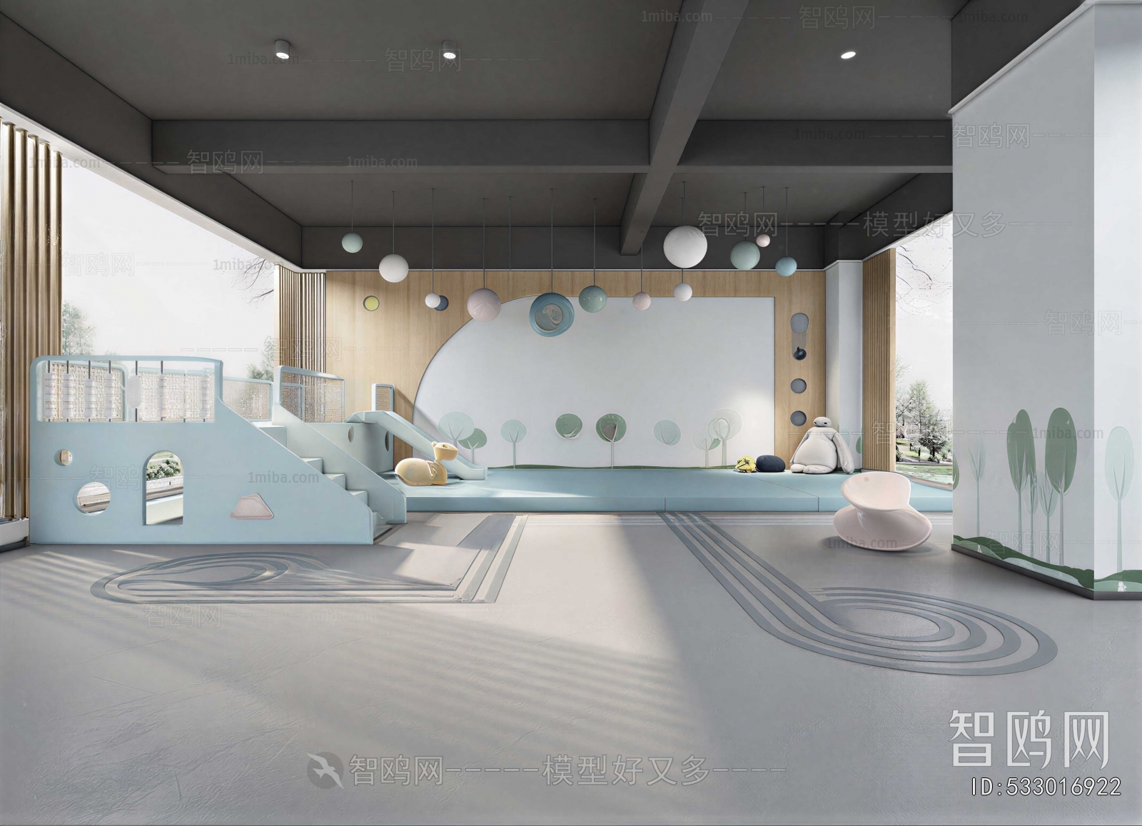 Modern Children's Room Activity Room