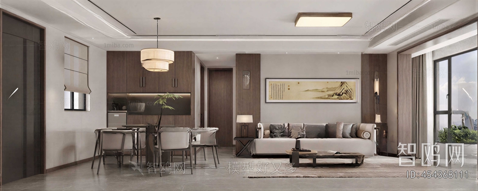 New Chinese Style A Living Room