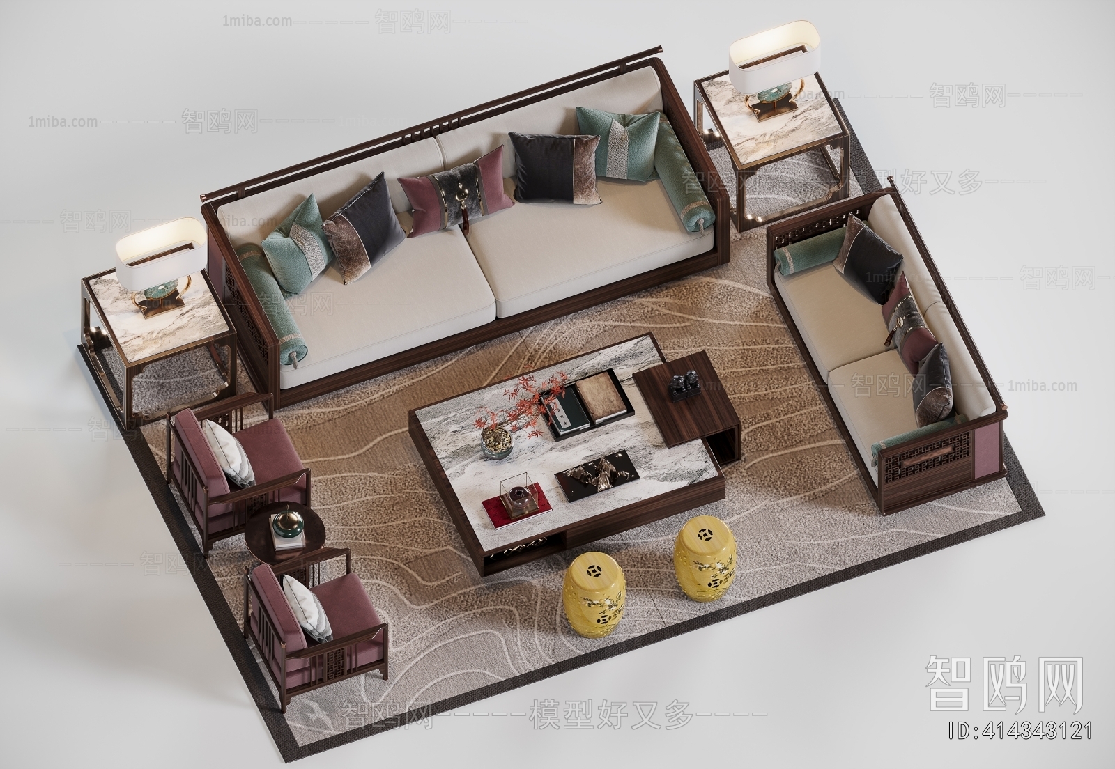 New Chinese Style Sofa Combination