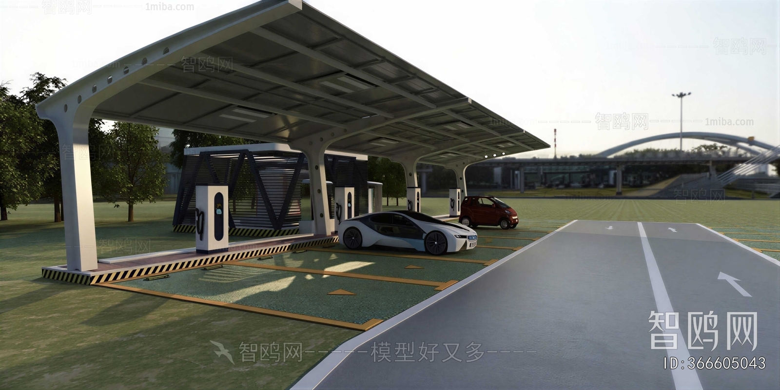 Modern Outdoor Parking Lot