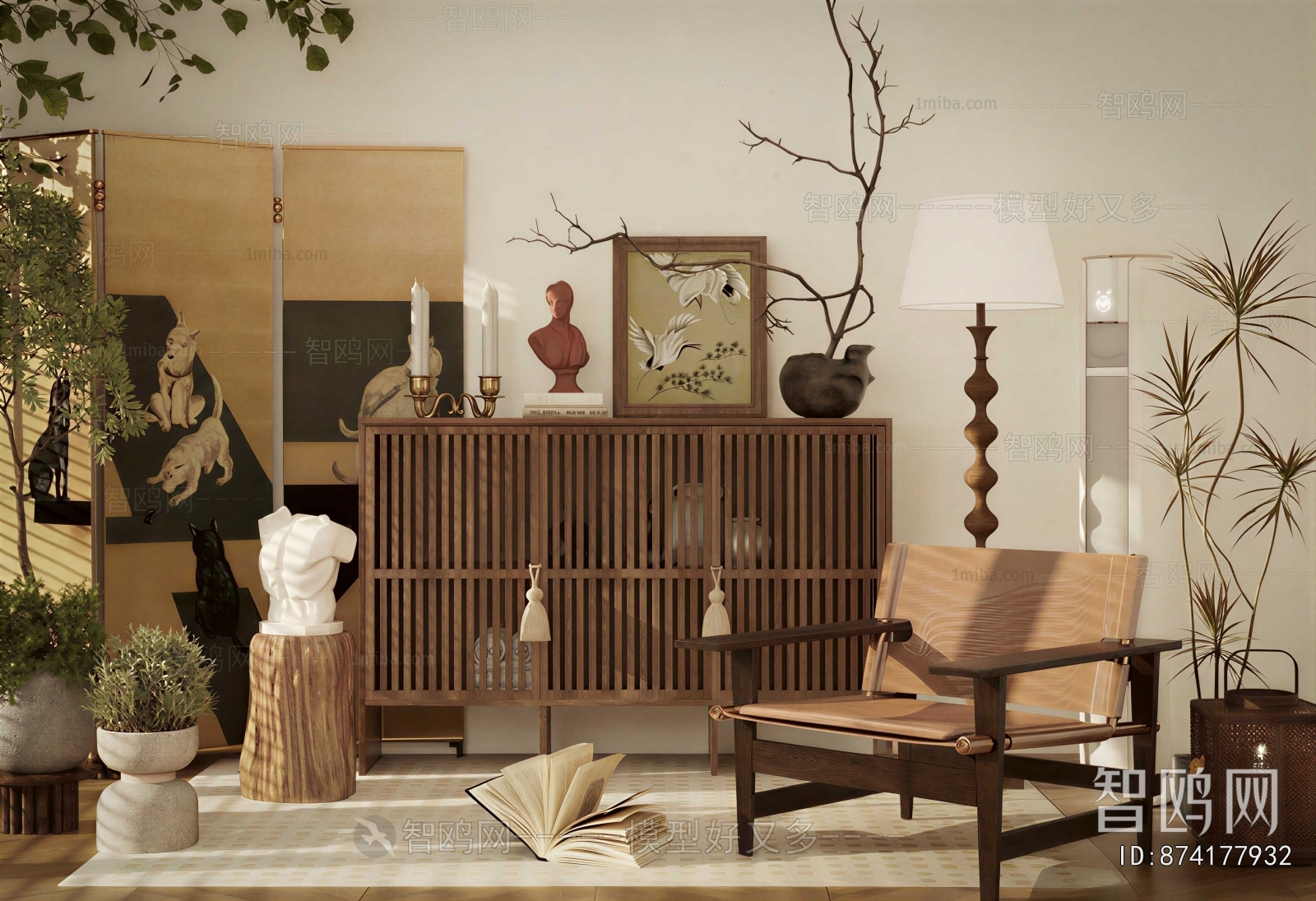 New Chinese Style Side Cabinet