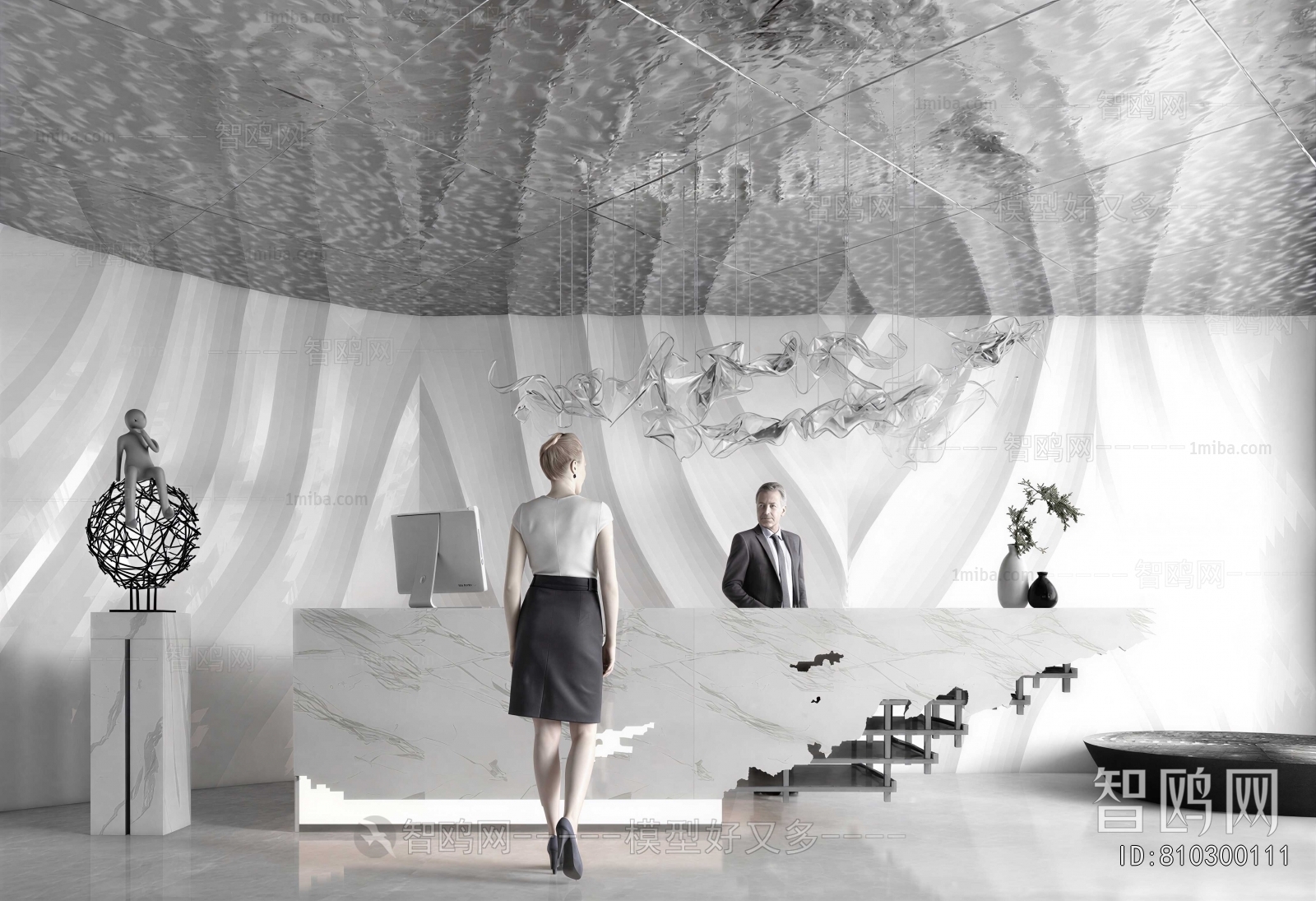 Modern Office Reception Desk