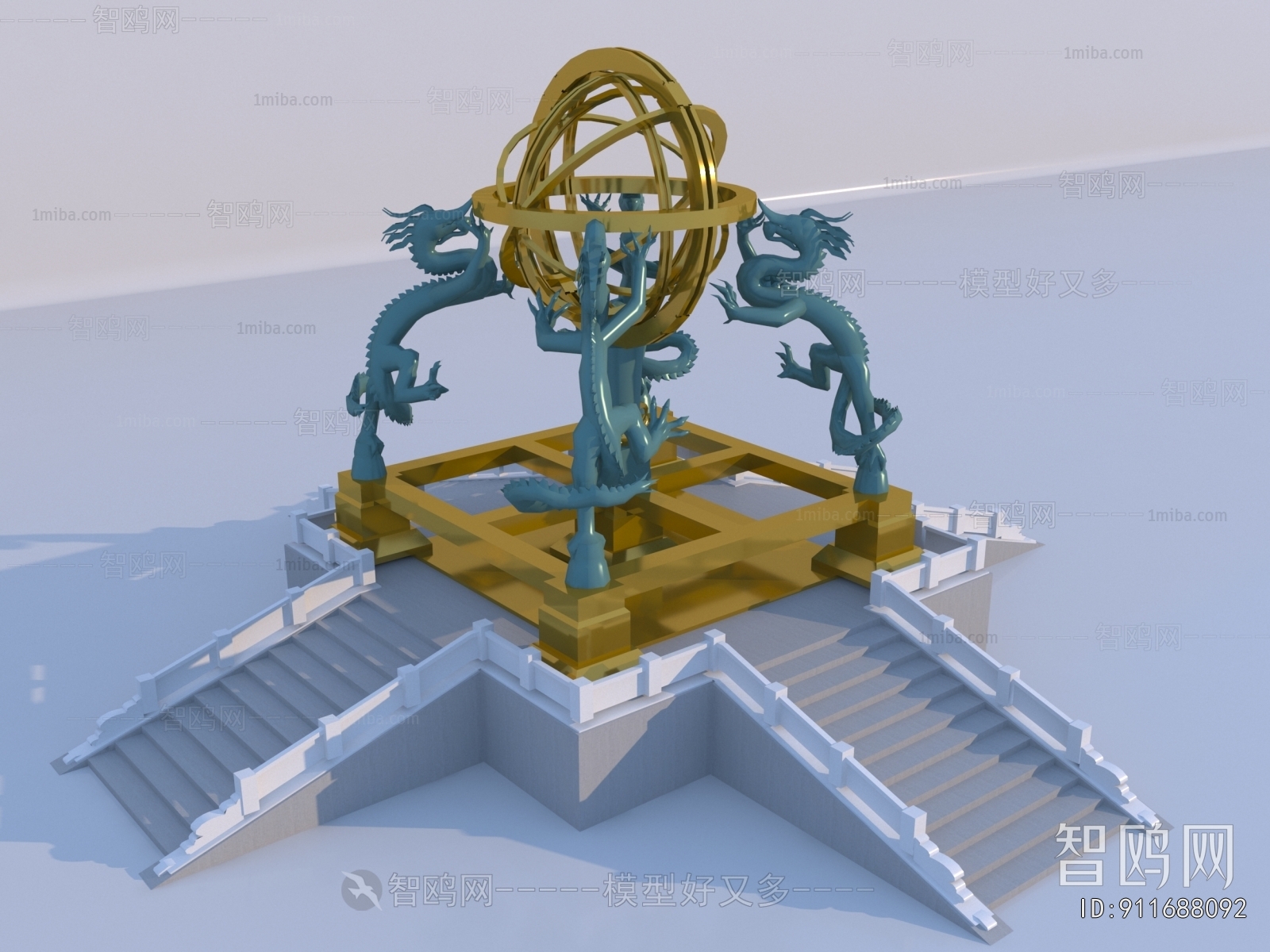 New Chinese Style Sculpture Sketch