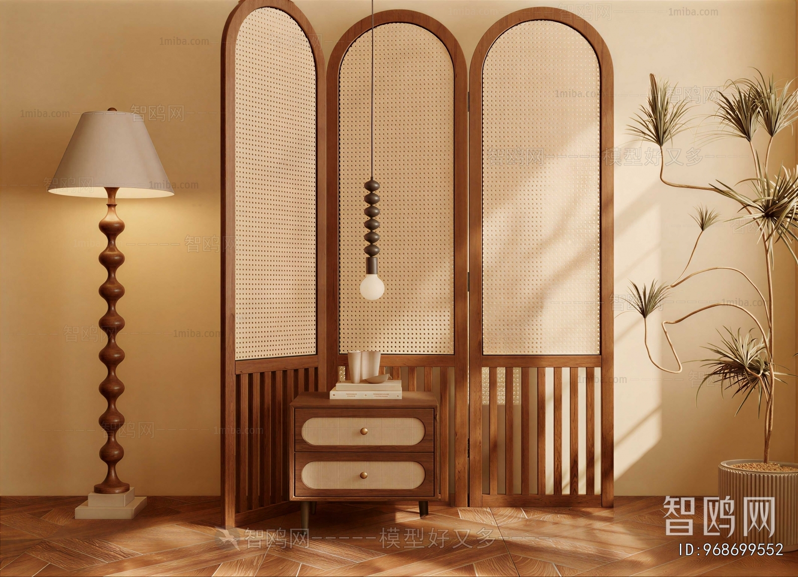 New Chinese Style Wooden Screen Partition