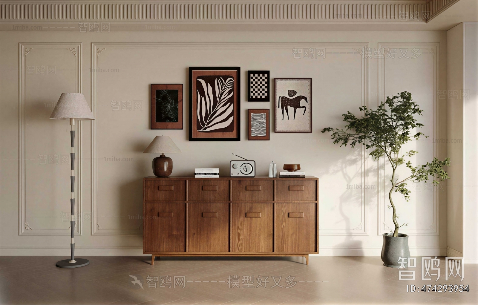 Wabi-sabi Style Side Cabinet