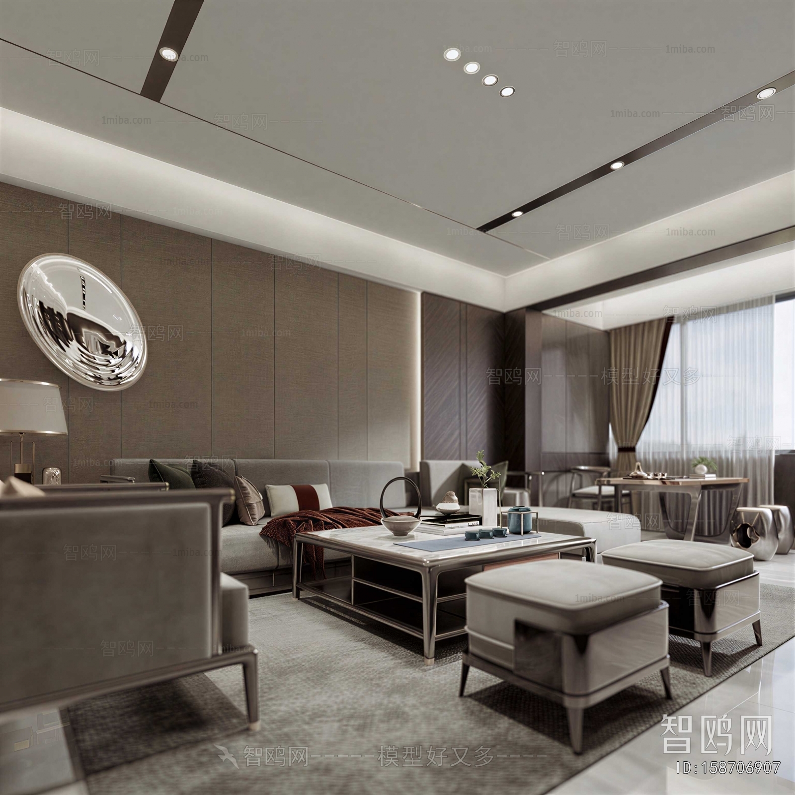 New Chinese Style A Living Room