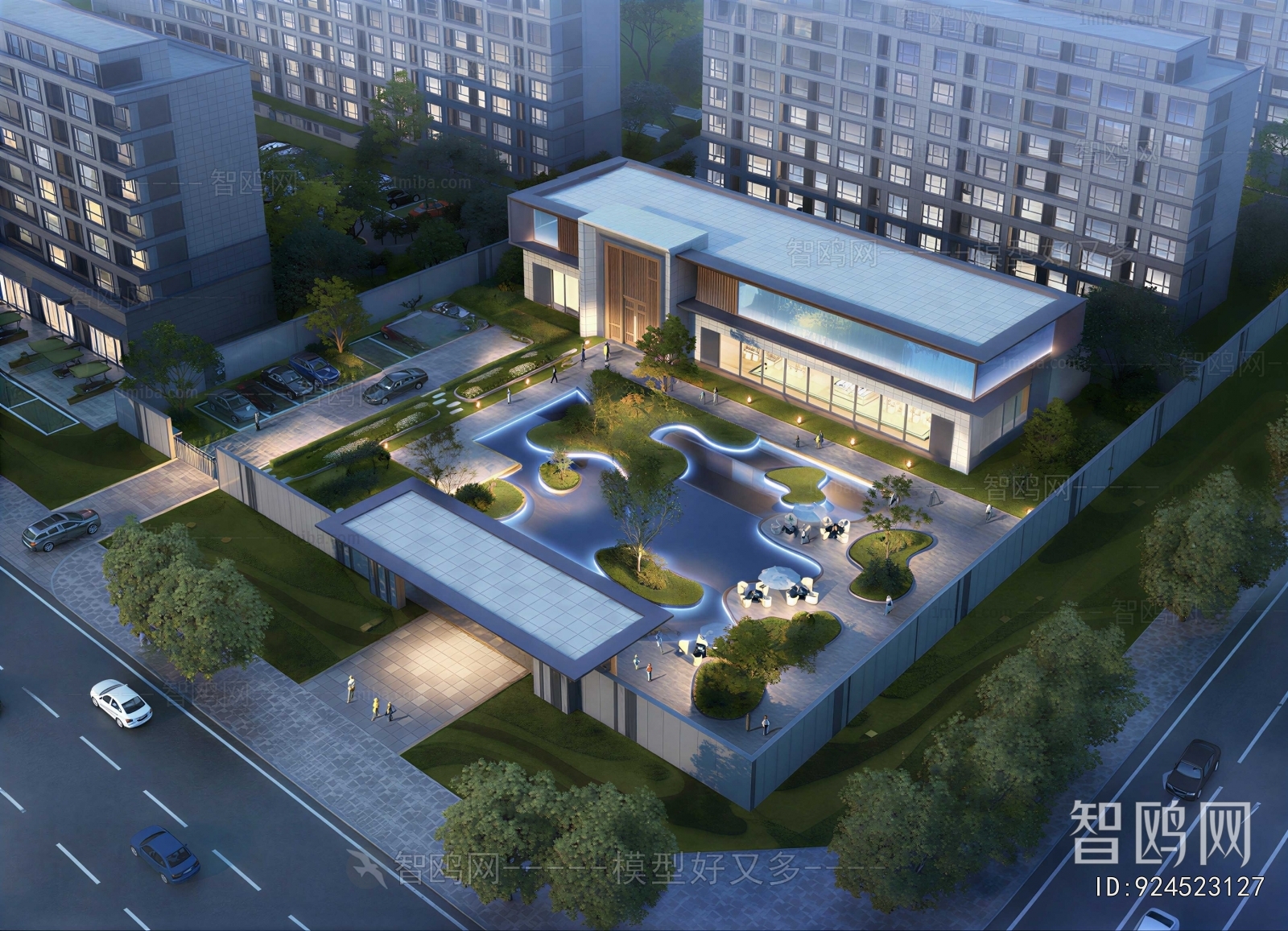 Modern Architectural Bird's-eye View Planning