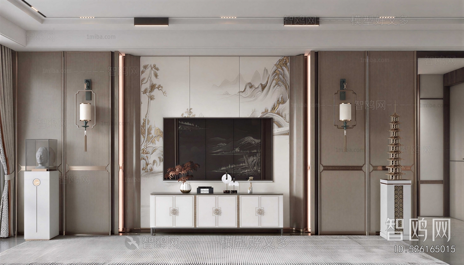 New Chinese Style TV Wall