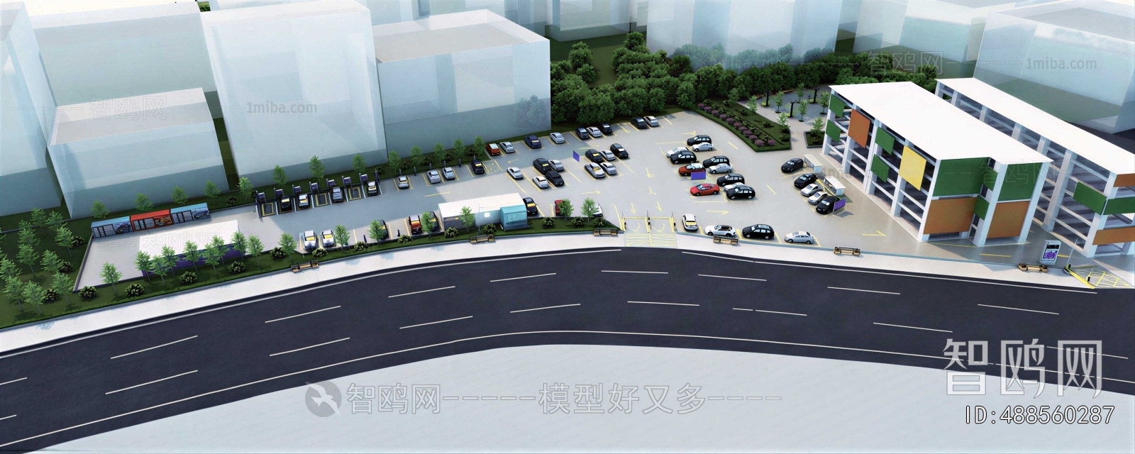 Modern Outdoor Parking Lot