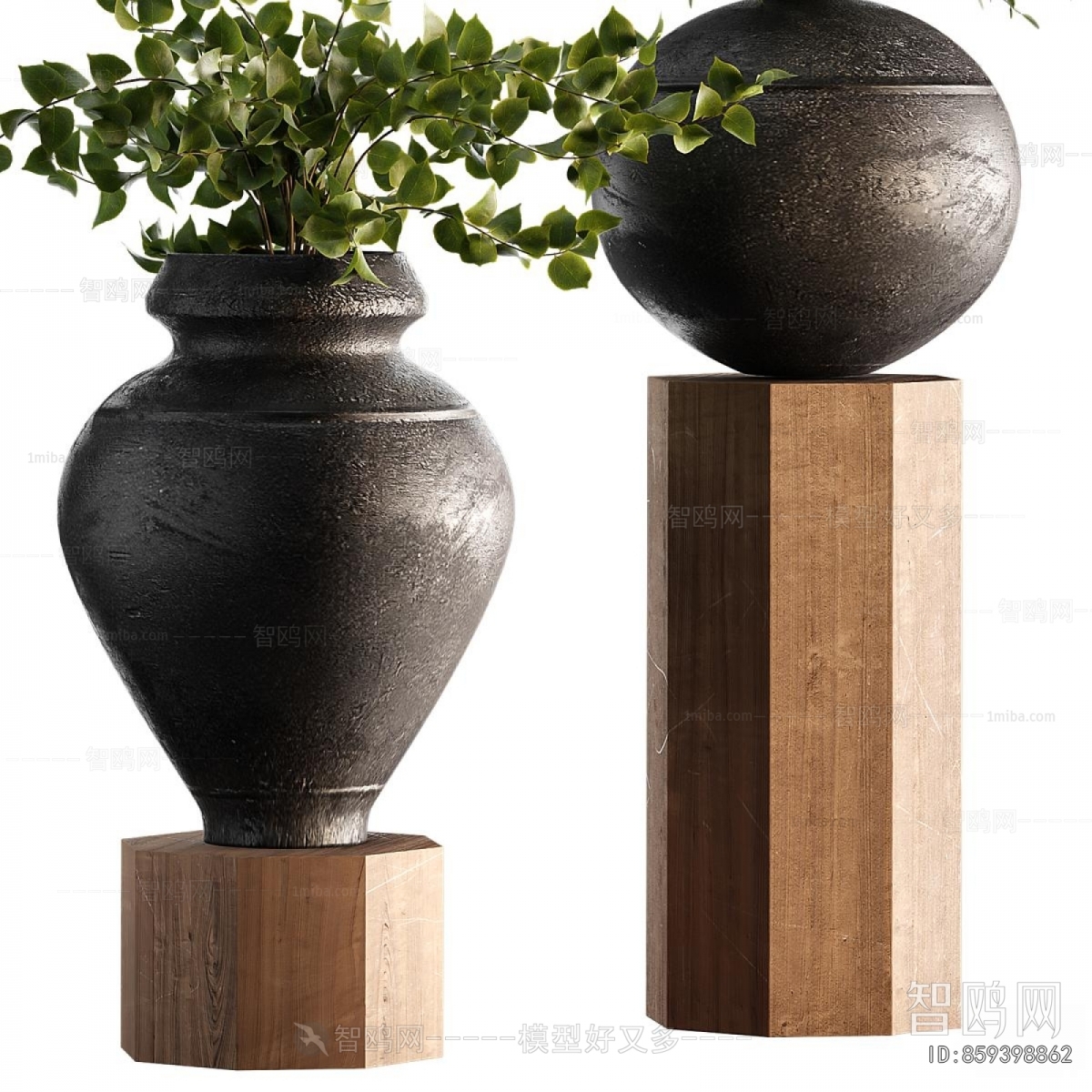 Modern Potted Green Plant
