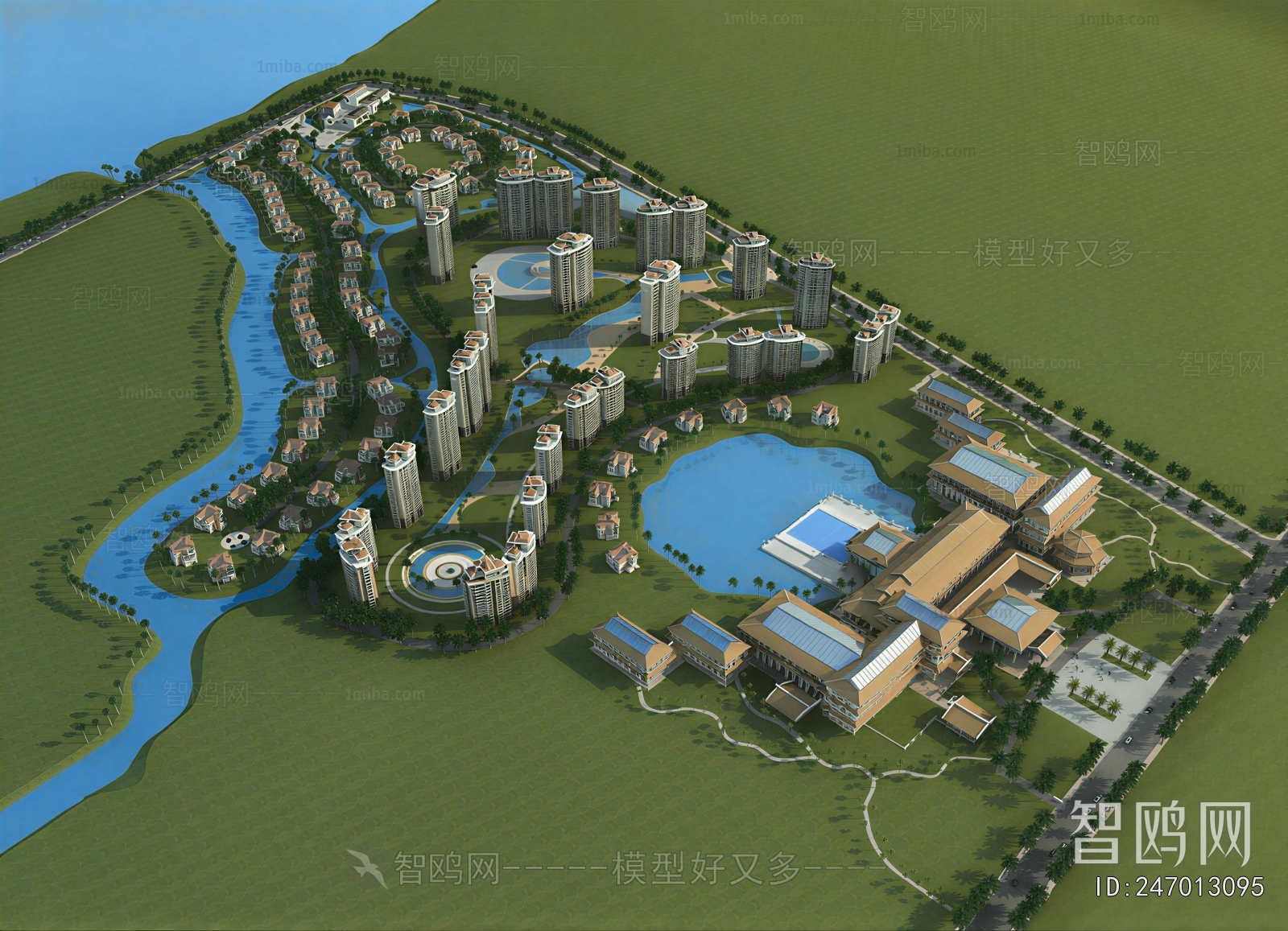 Modern Architectural Bird's-eye View Planning