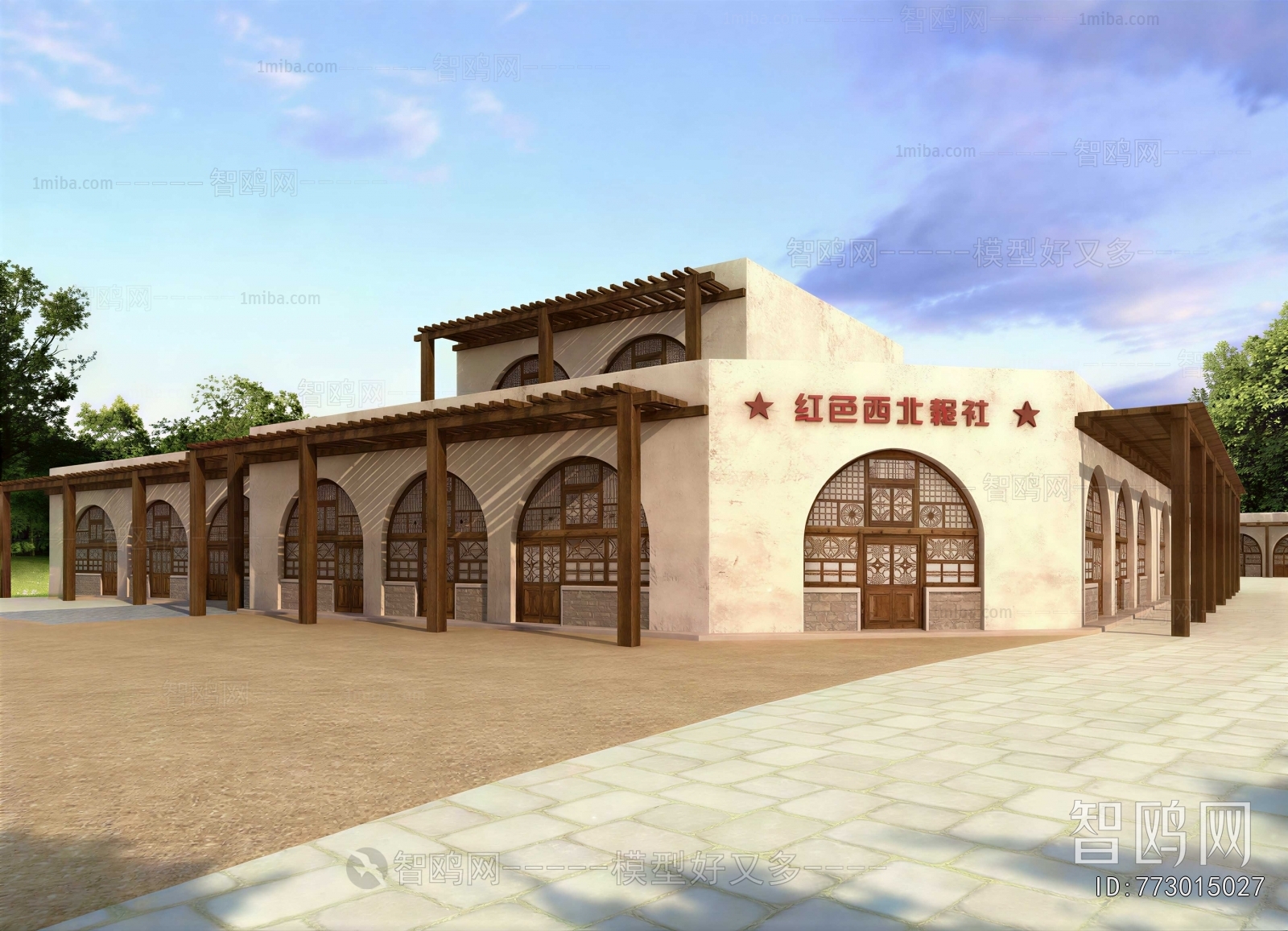 New Chinese Style Appearance Of Commercial Building