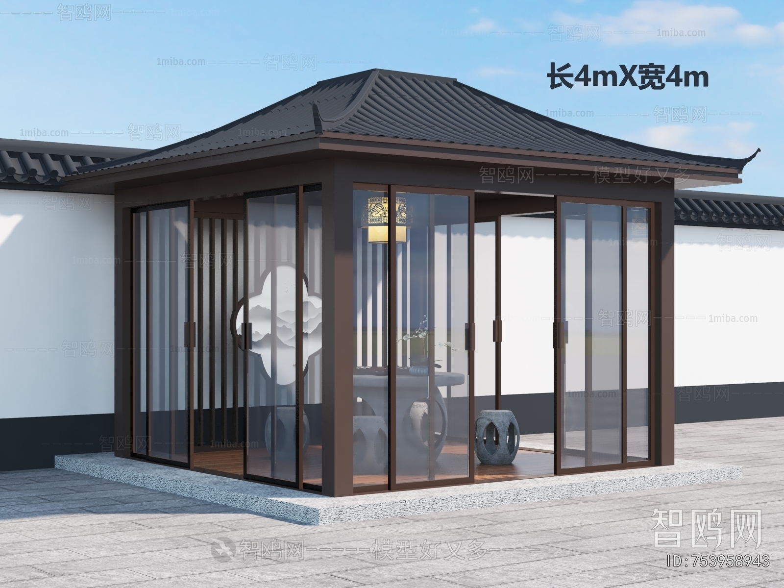 New Chinese Style Glass Sunshine Room