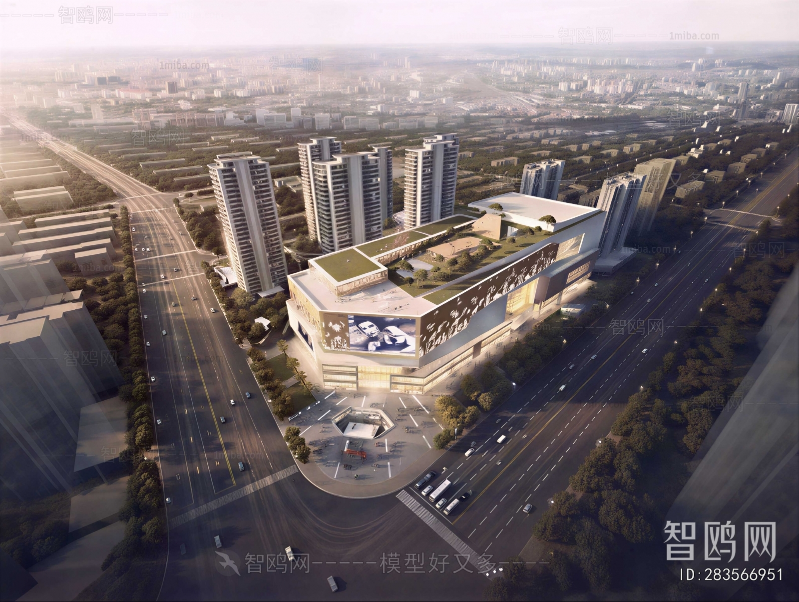 Modern Architectural Bird's-eye View Planning