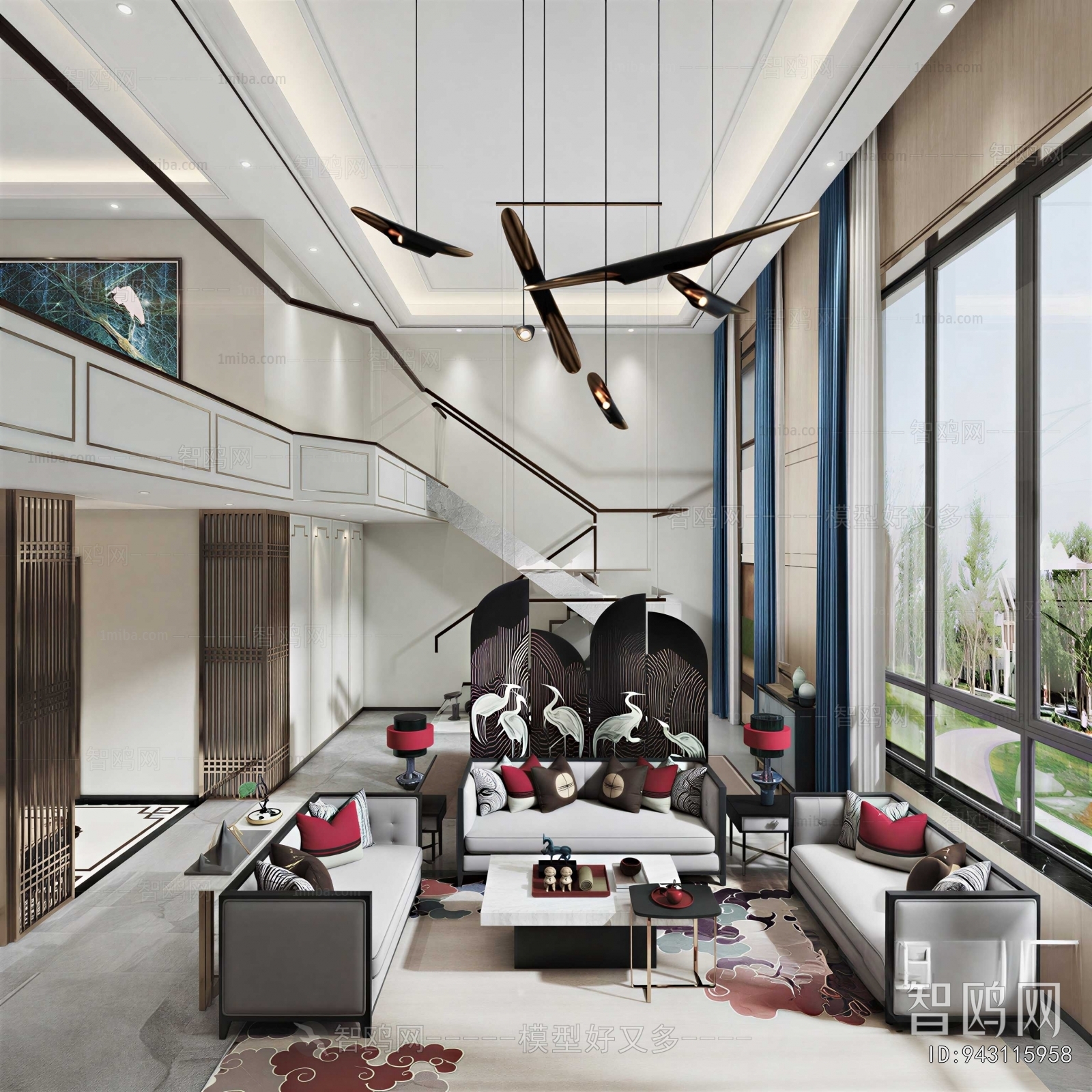 New Chinese Style A Living Room