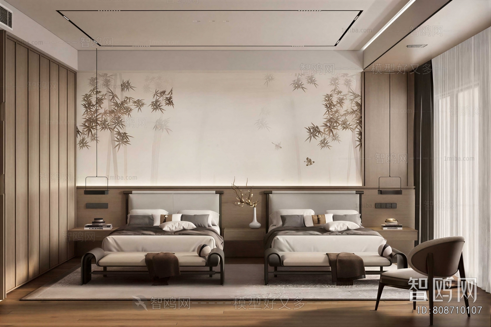 New Chinese Style Bedroom