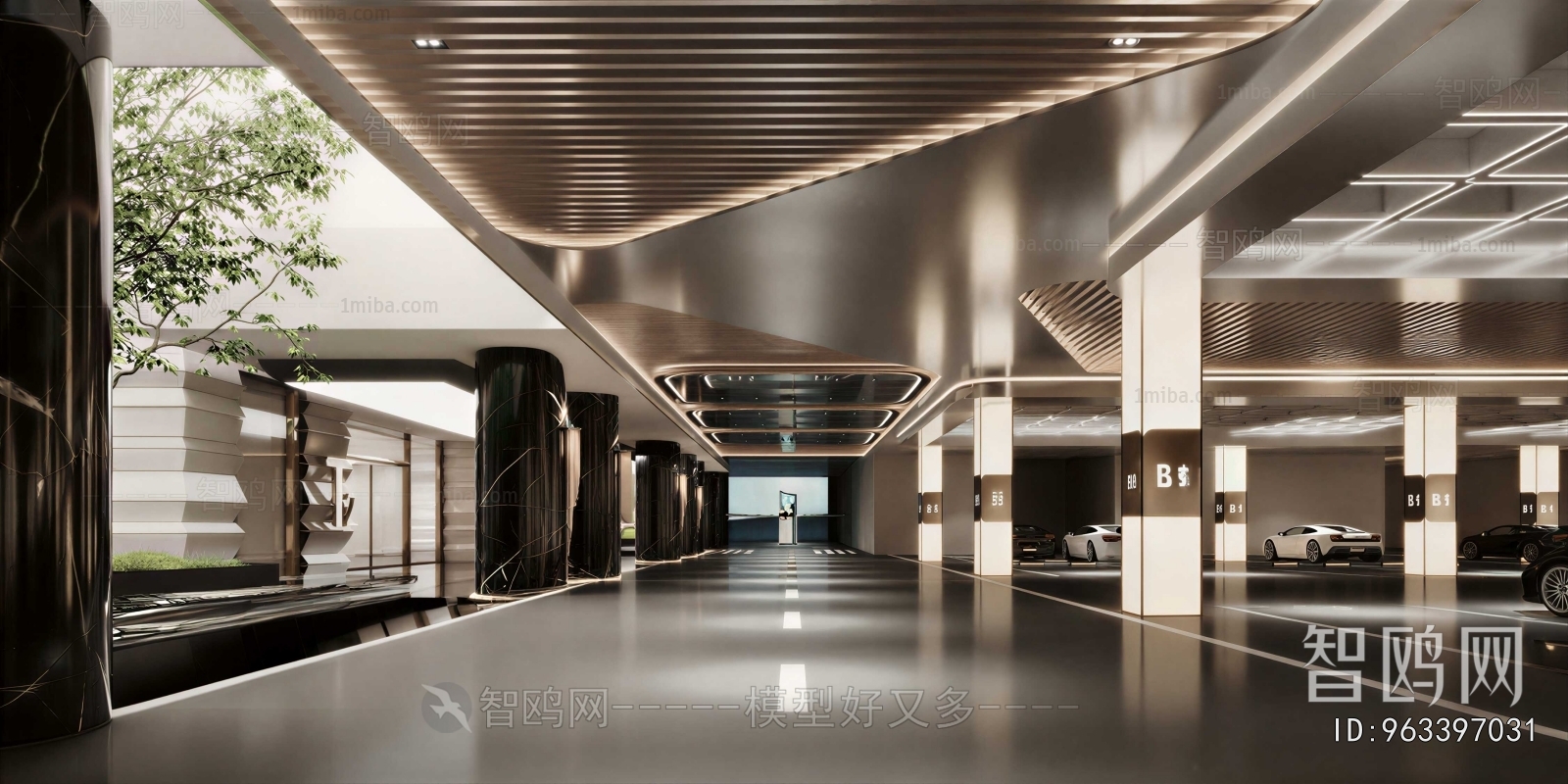 Modern Underground Parking Lot