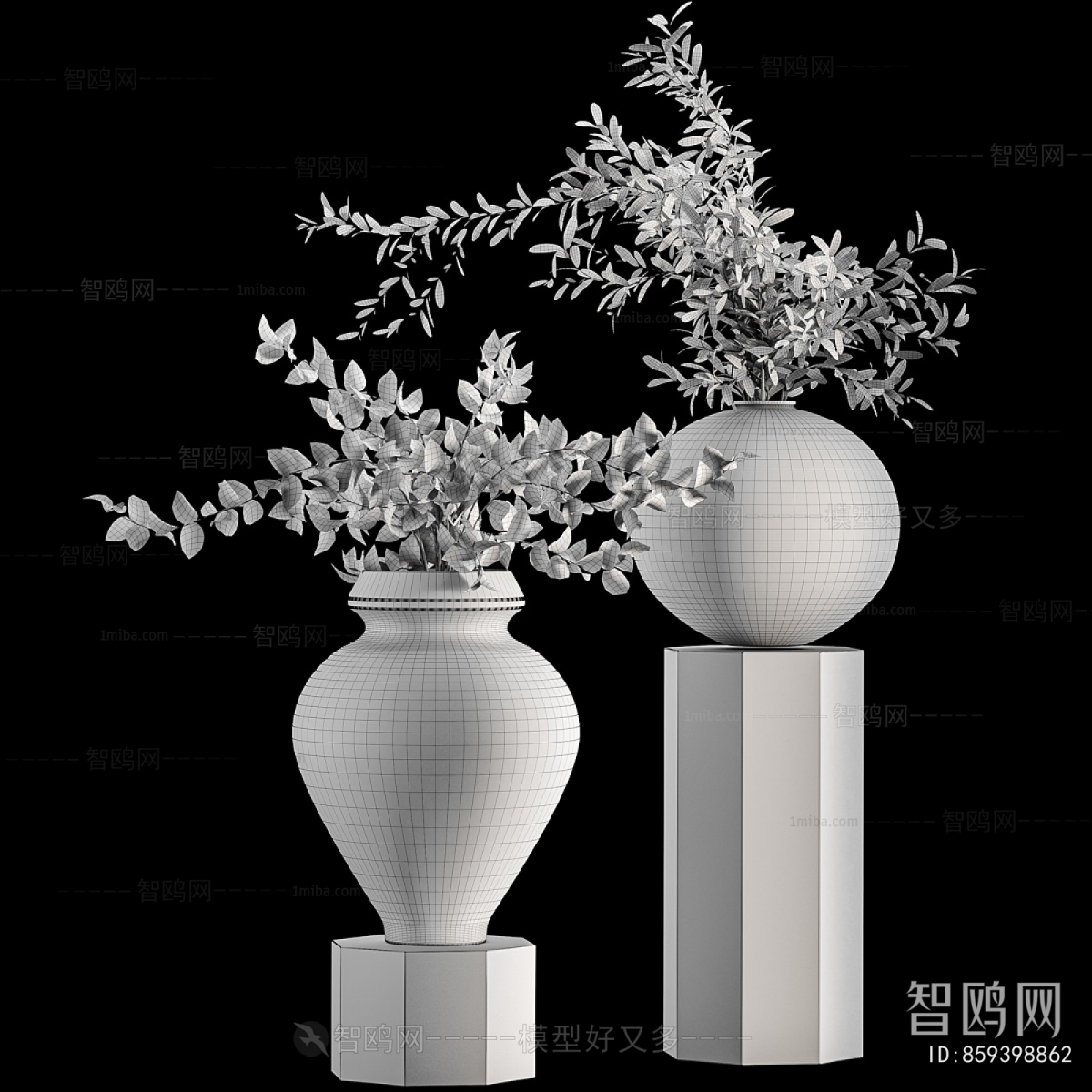 Modern Potted Green Plant