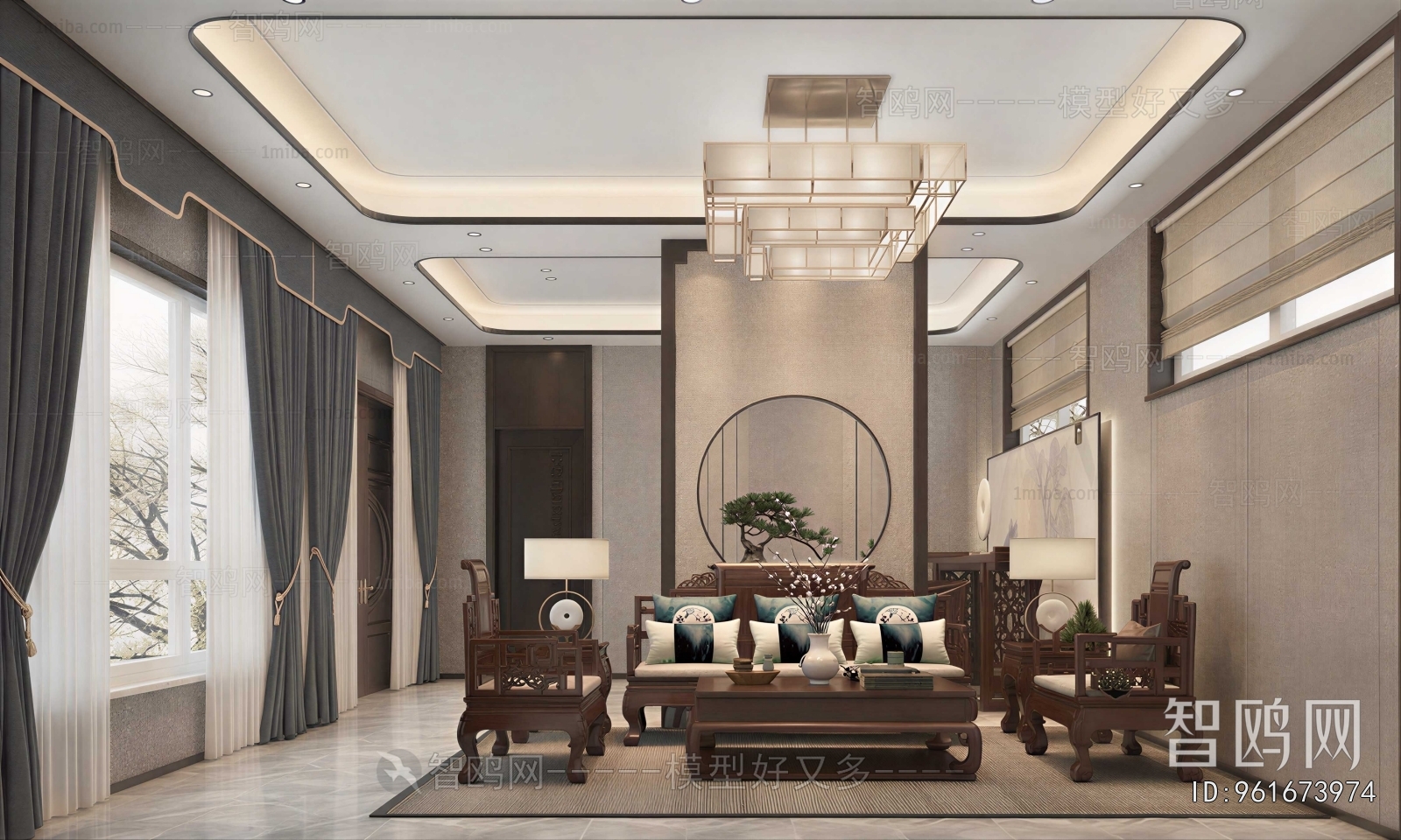 New Chinese Style A Living Room